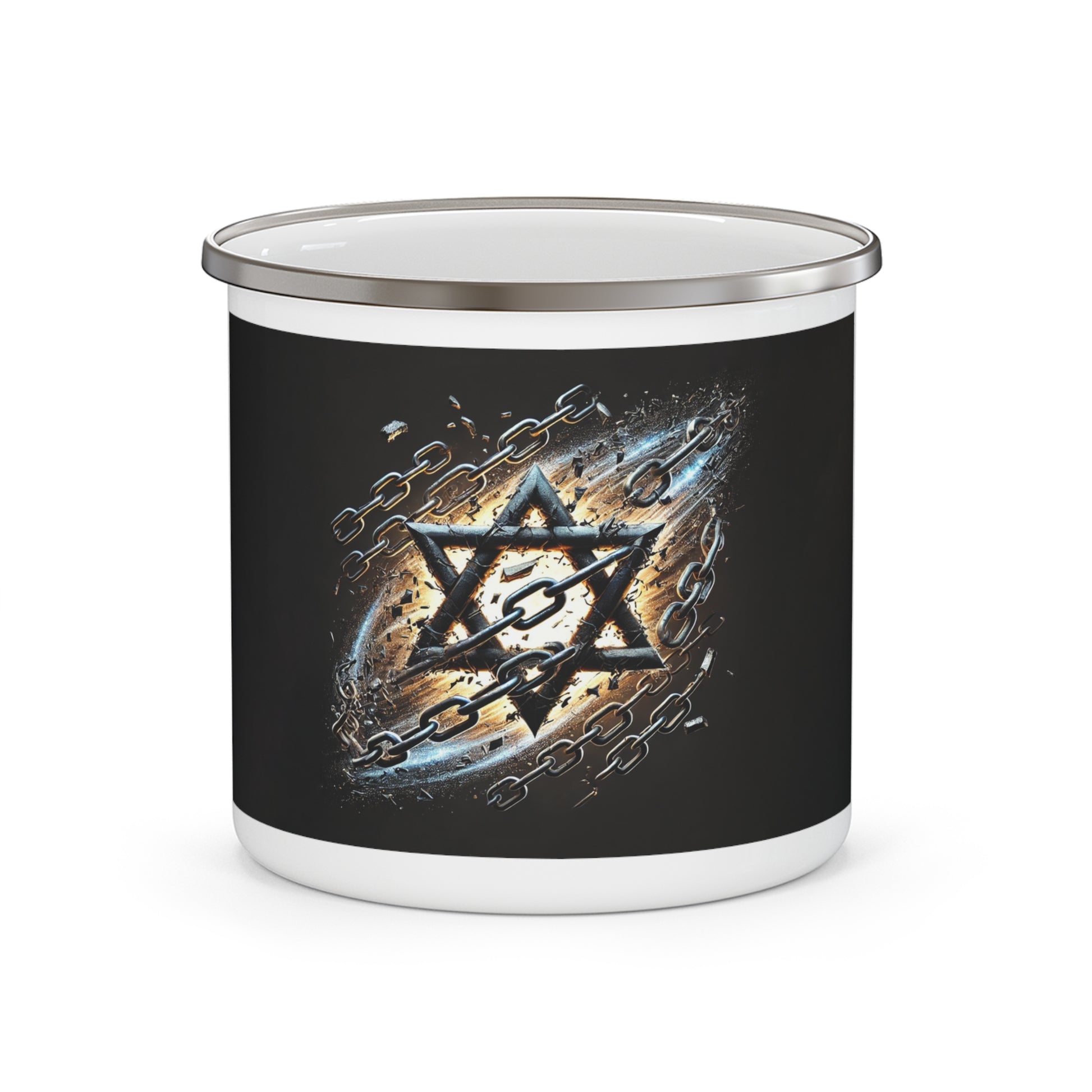 Galaxy Star of David Enamel Camping Mug - American Zionist