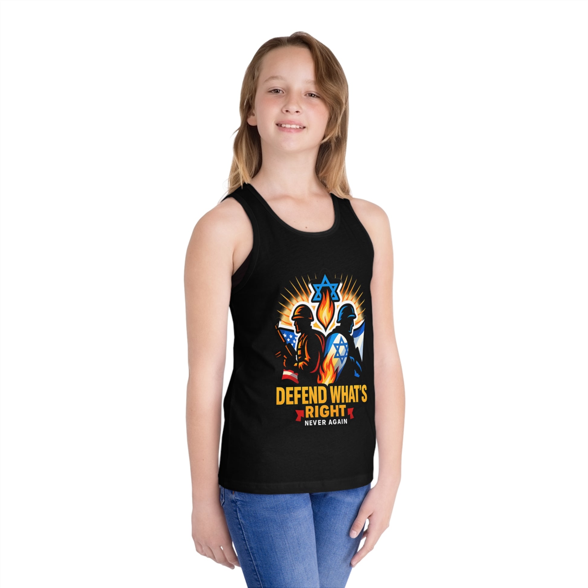Defend What's Right Kids Jersey Tank Top - American Zionist