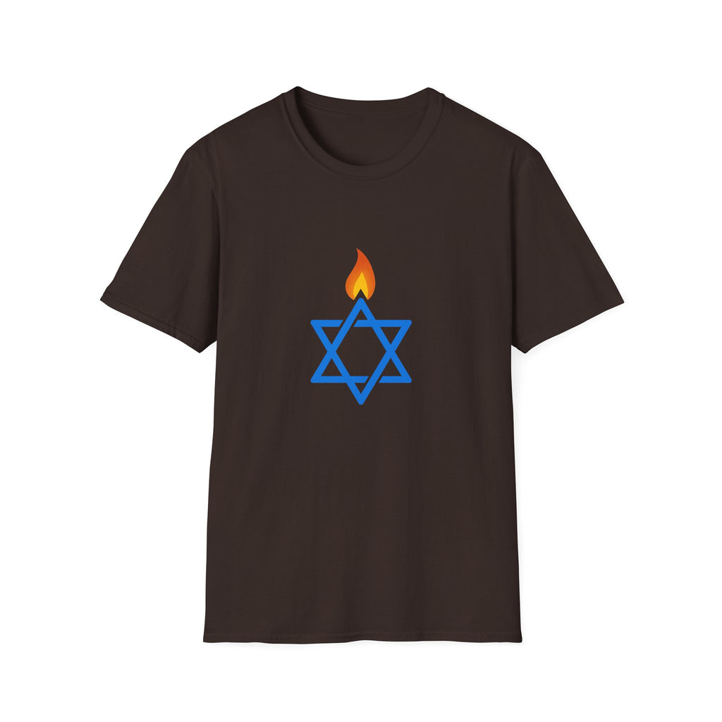 Fire Stars Of David Unisex Softstyle T-Shirt - American Zionist