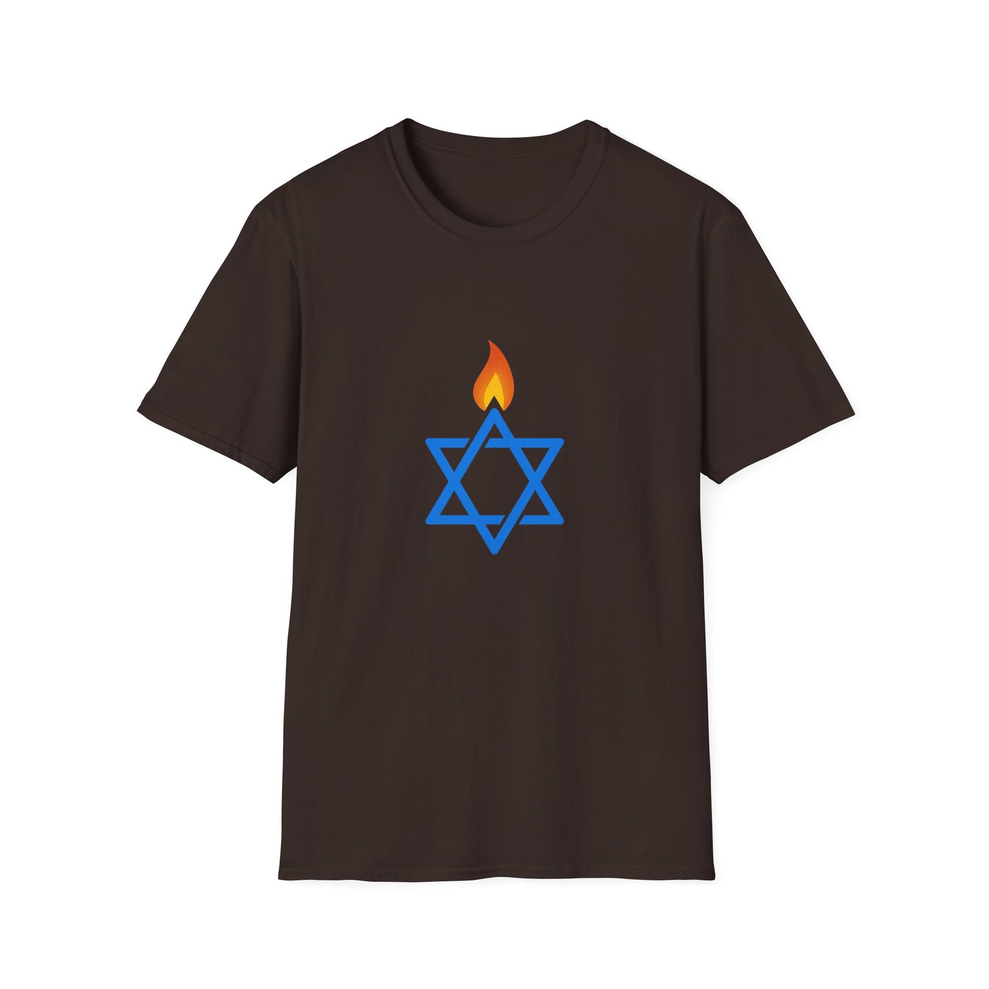 Fire Stars Of David Unisex Softstyle T-Shirt - American Zionist