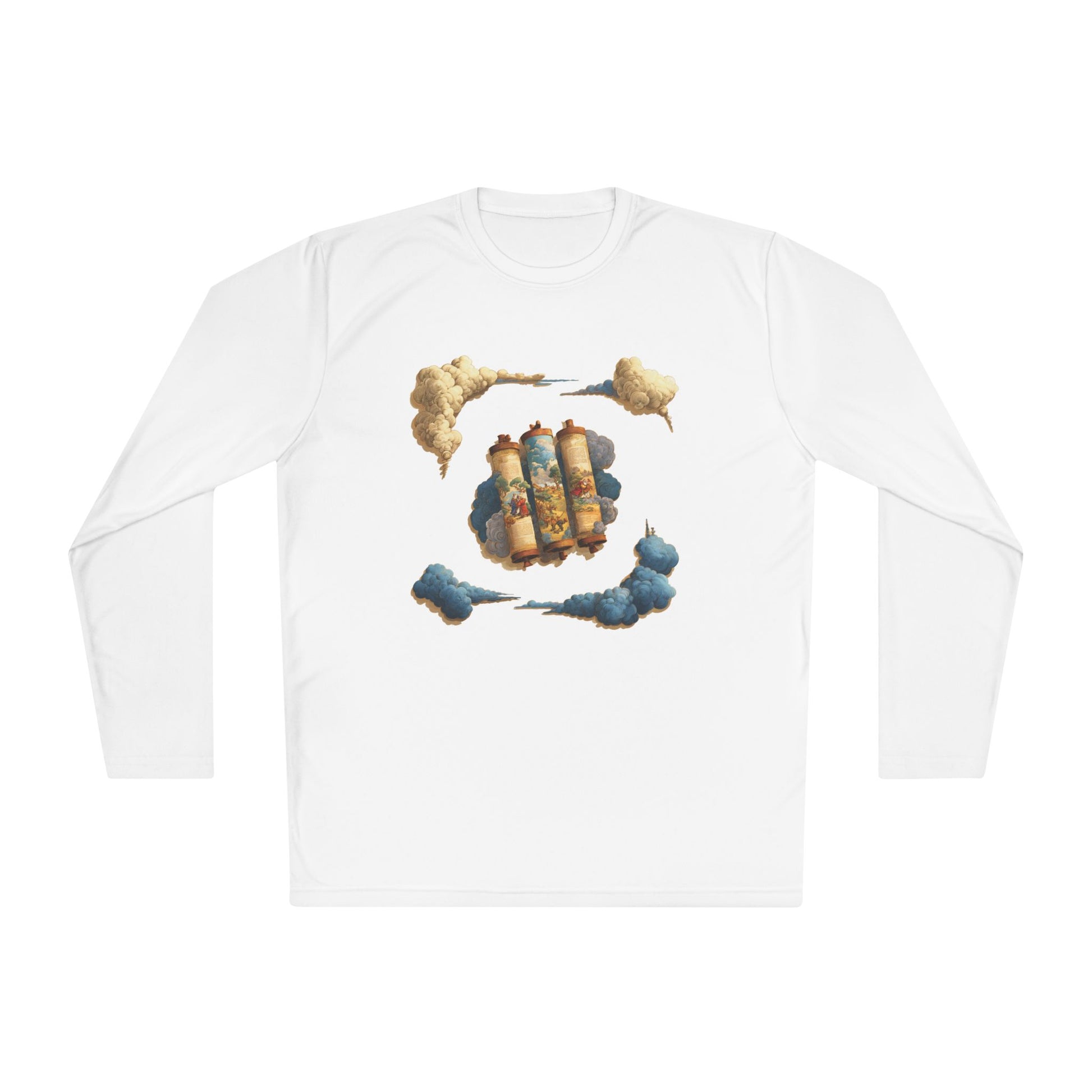 Cloudy Scroll of Moses Unisex Lightweight Long Sleeve Tee - American Zionist