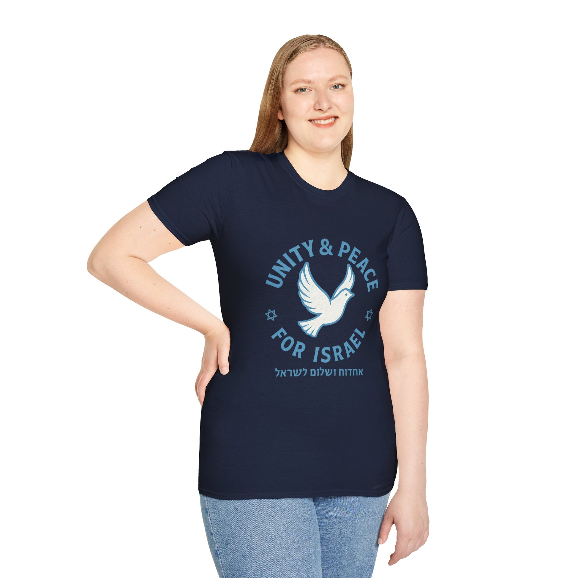 Unity Peace For Israel Unisex Softstyle T-Shirt - American Zionist