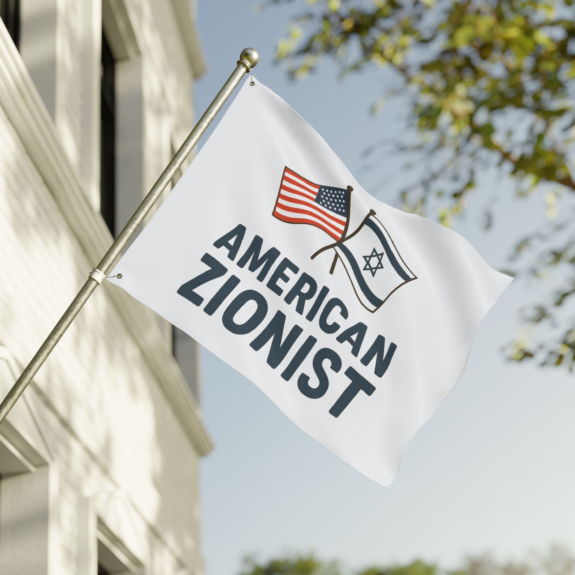 American Zionist: Two Flags Double Sided Flag - American Zionist
