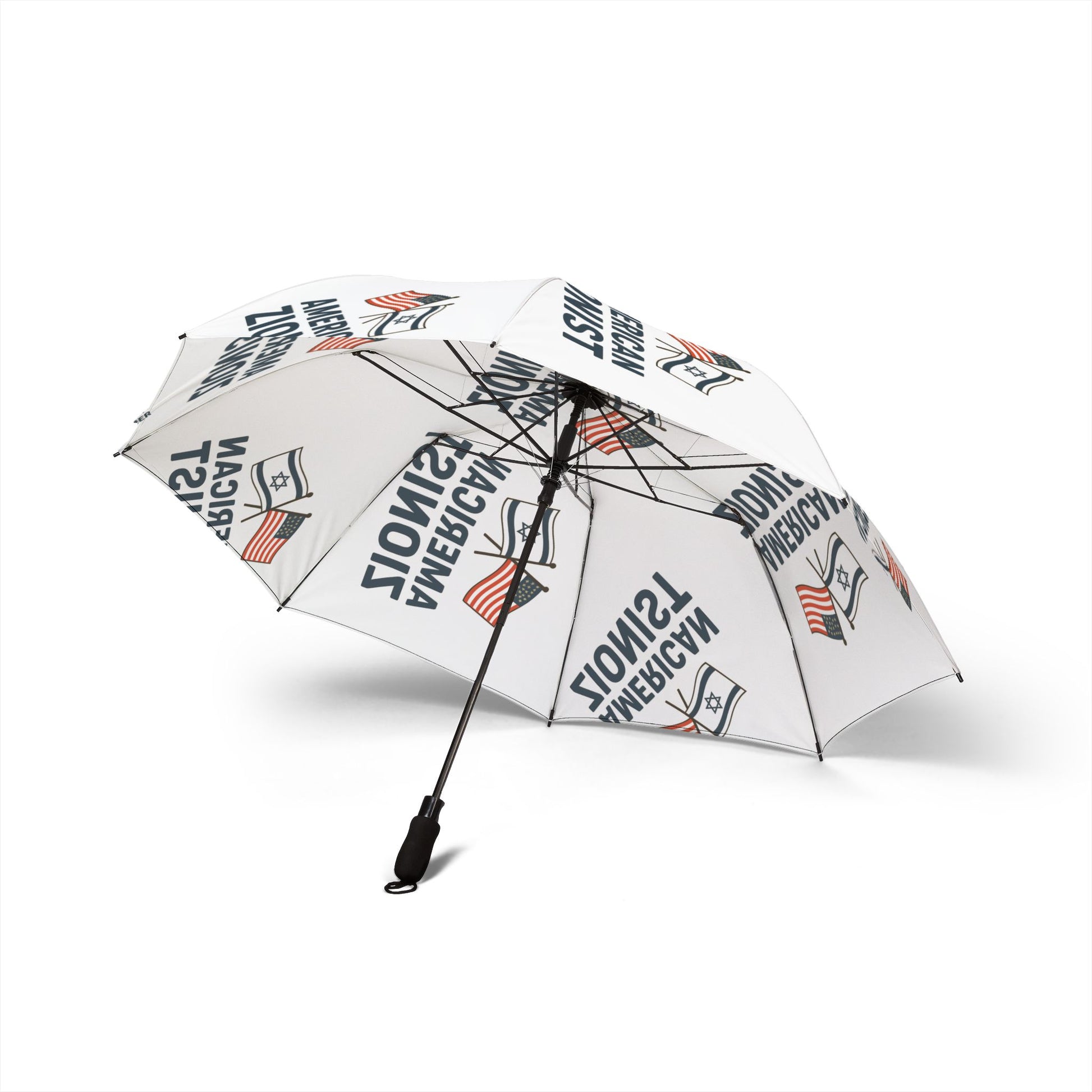 American Zionist: Two Flags Semi - Automatic Foldable Umbrella - American Zionist