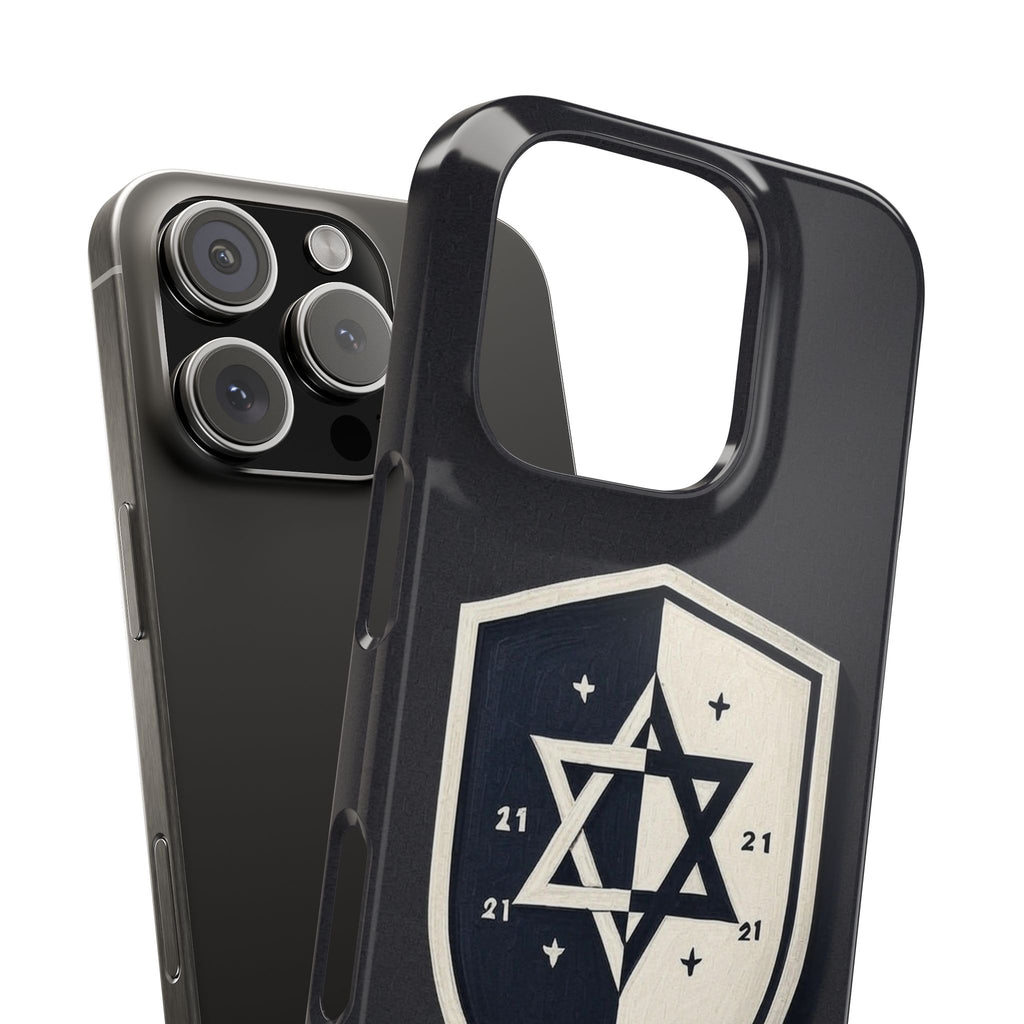 Black and White Shield Slim Phone Cases - American Zionist