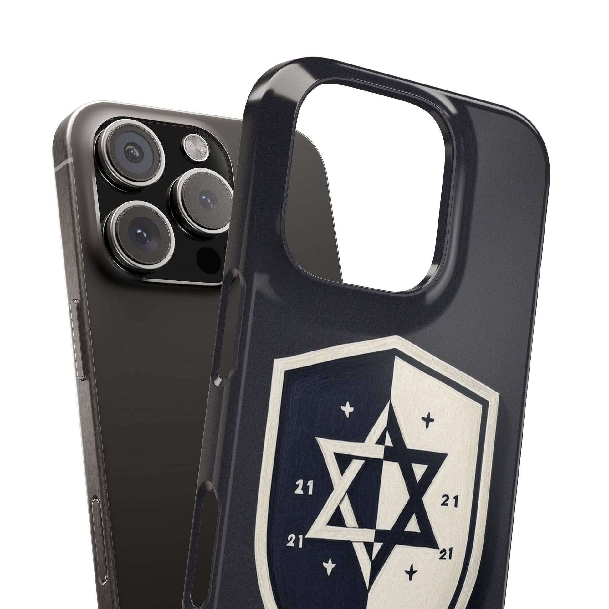 Black and White Shield Slim Phone Cases - American Zionist