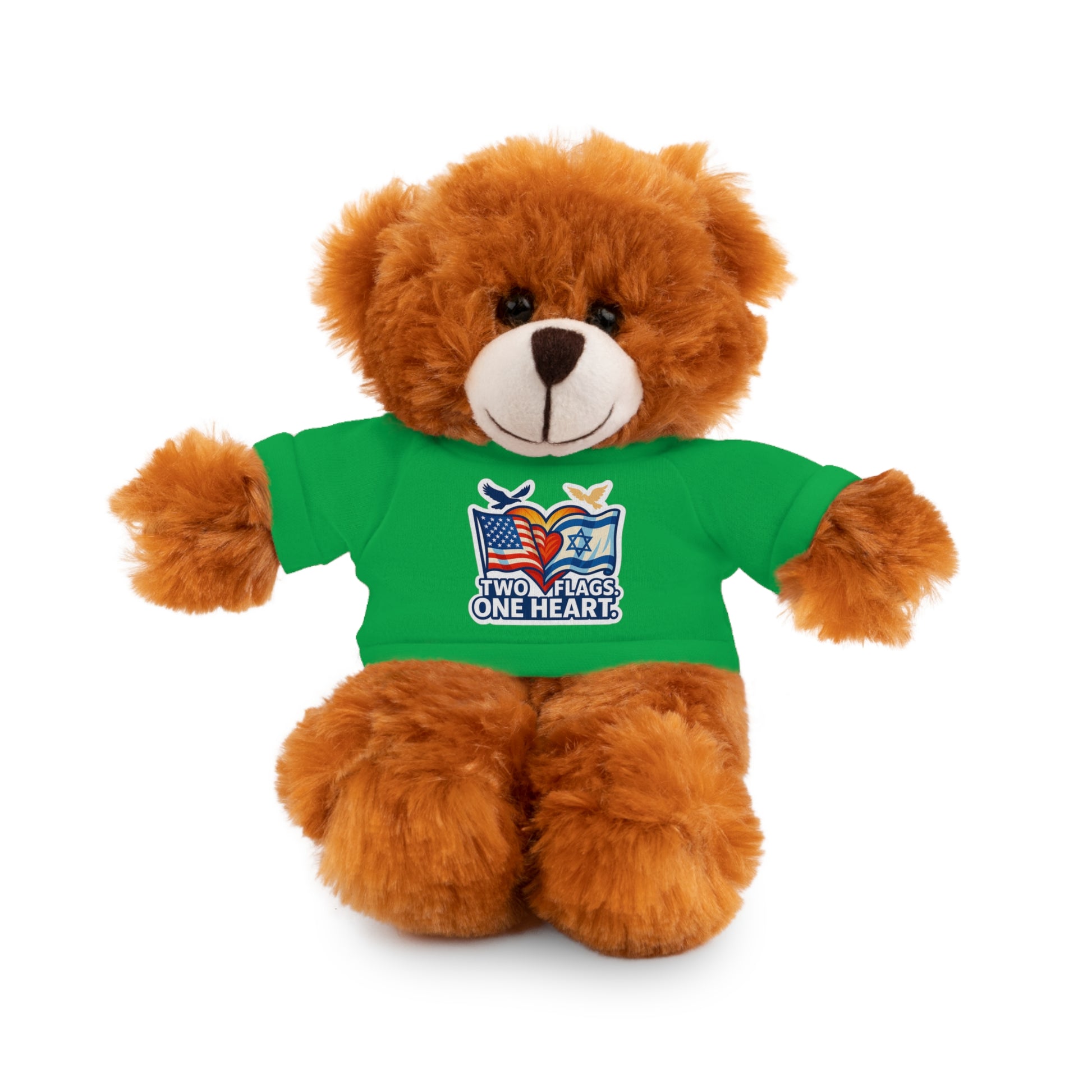 Two Flags. One Heart Stuffed Animals with Tee - American Zionist
