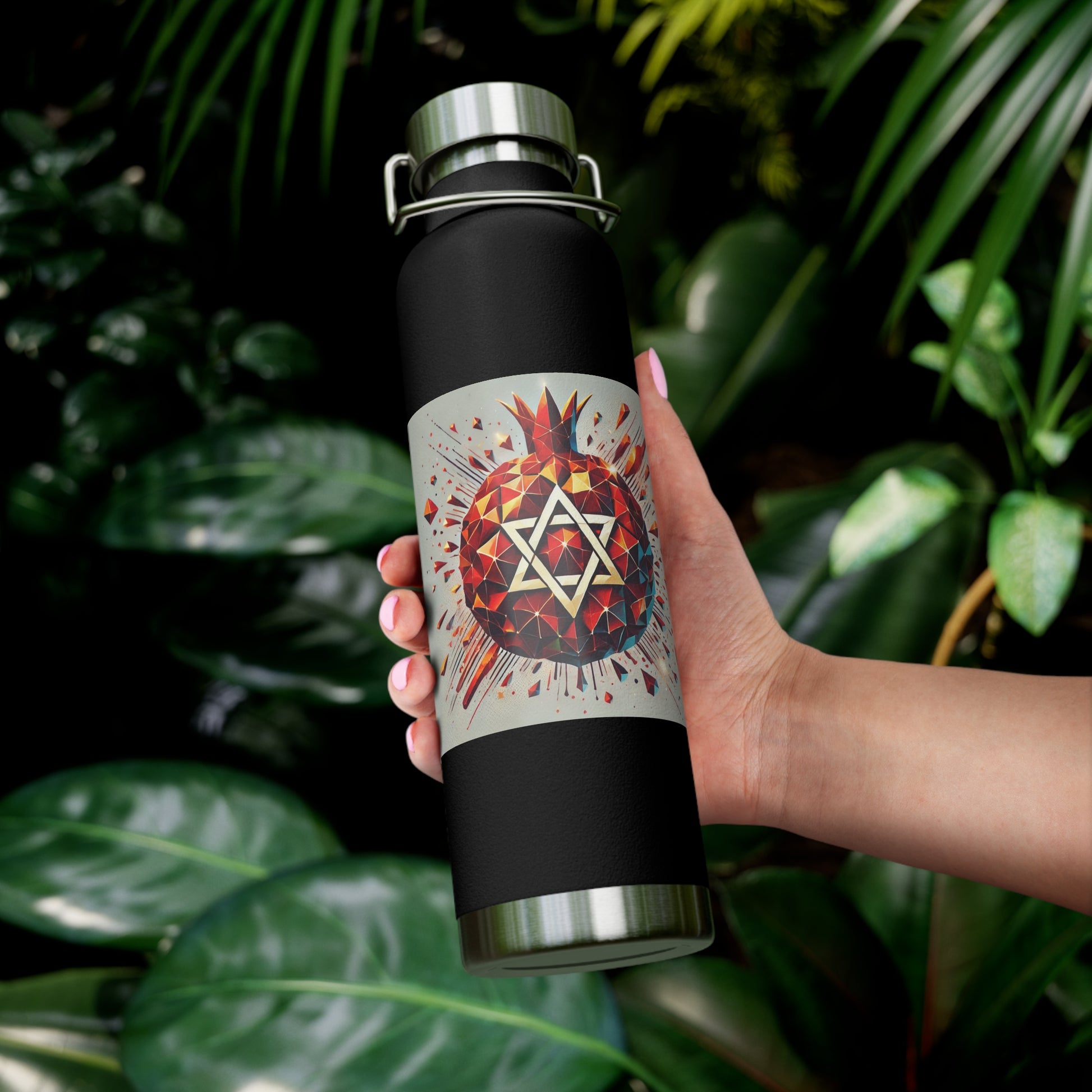 Pomegranate Star of David Copper Vacuum Insulated Bottle, 22oz - American Zionist