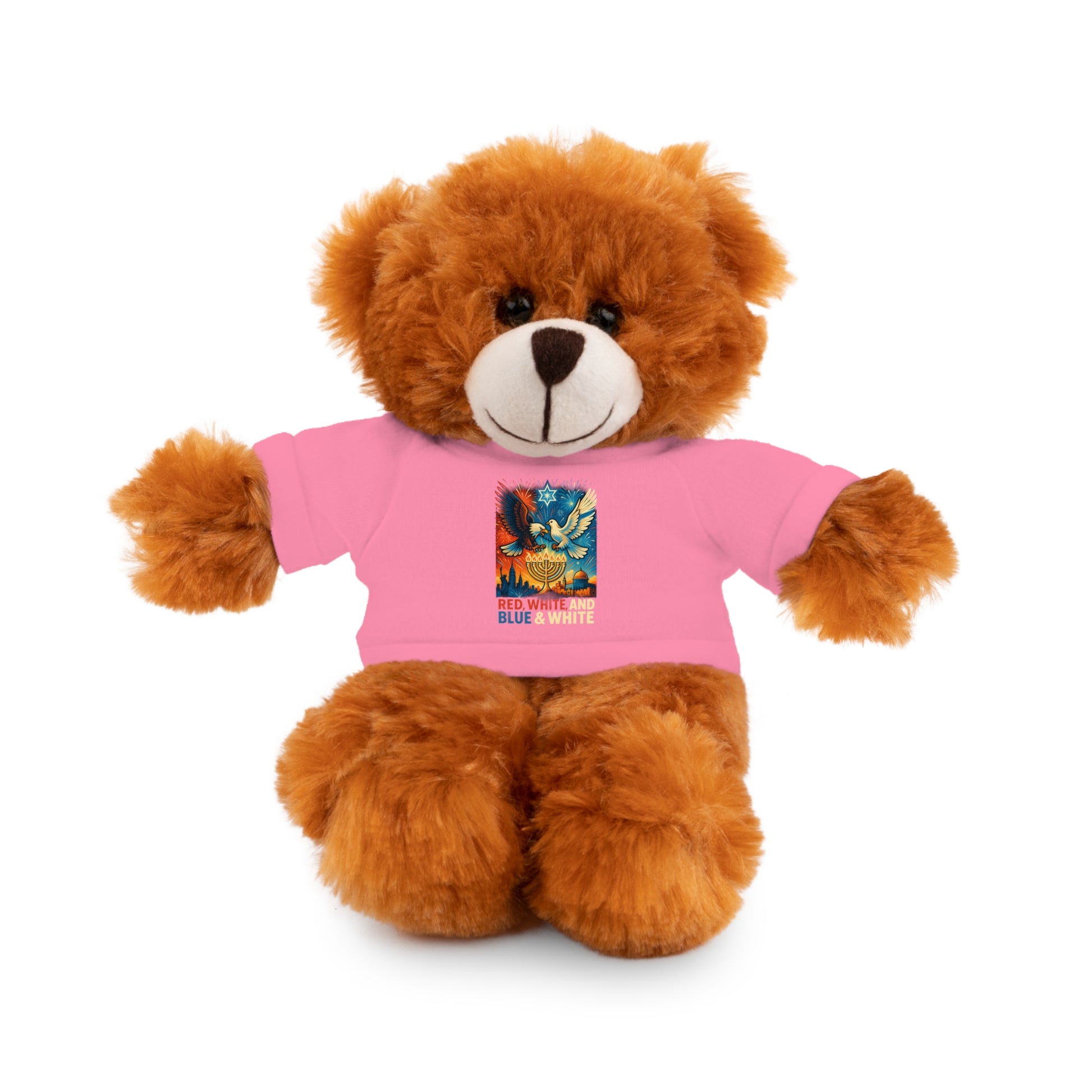 Red White and Blue Stuffed Animals with Tee - American Zionist