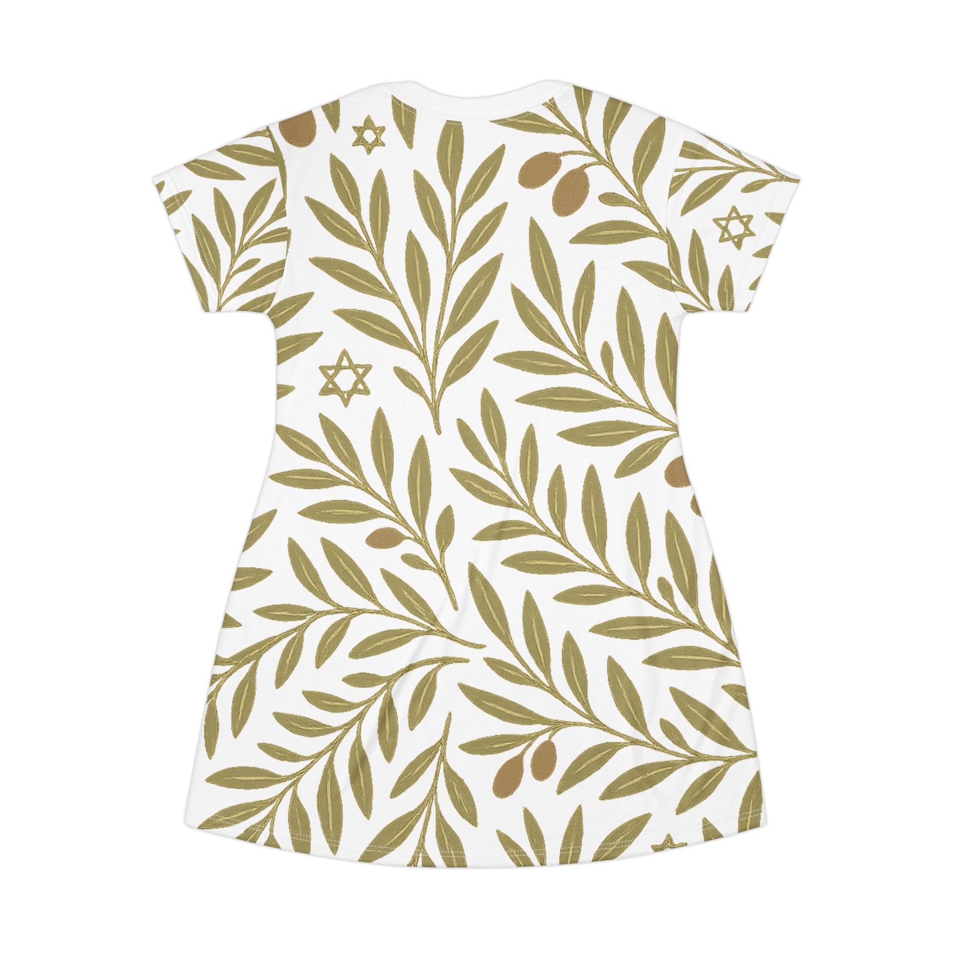 Olive Bloom T-Shirt Dress (AOP) - American Zionist
