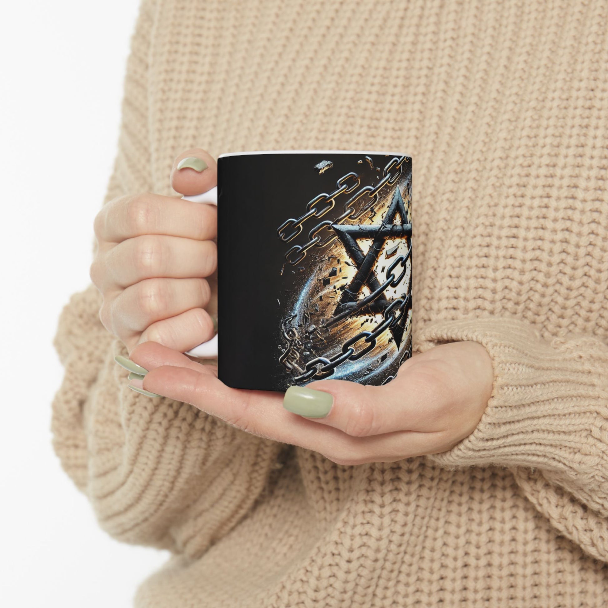 Galaxy Star of David Ceramic Mug 11oz, 150z - American Zionist