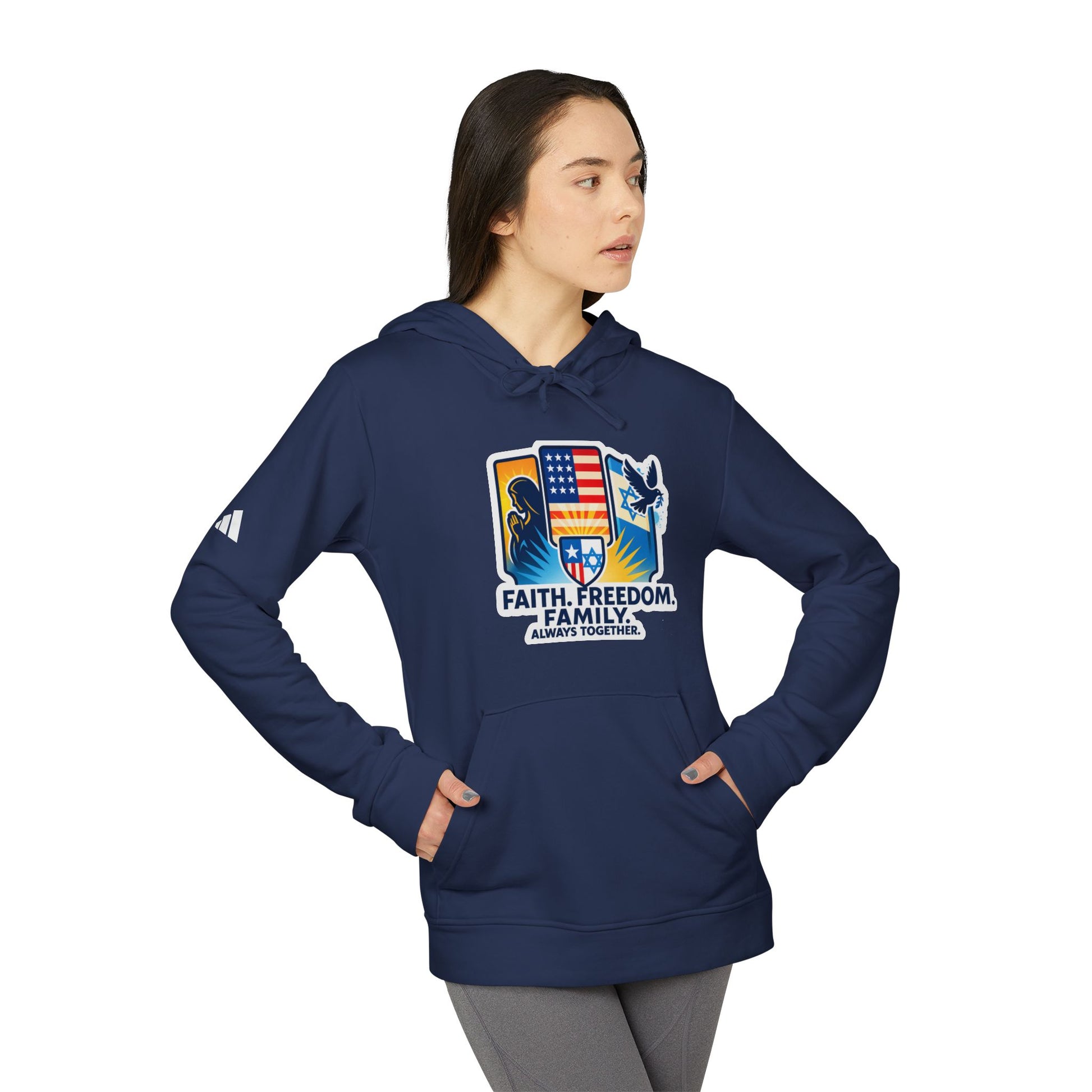 Faith Freedom Family adidas Unisex Fleece Hoodie - American Zionist