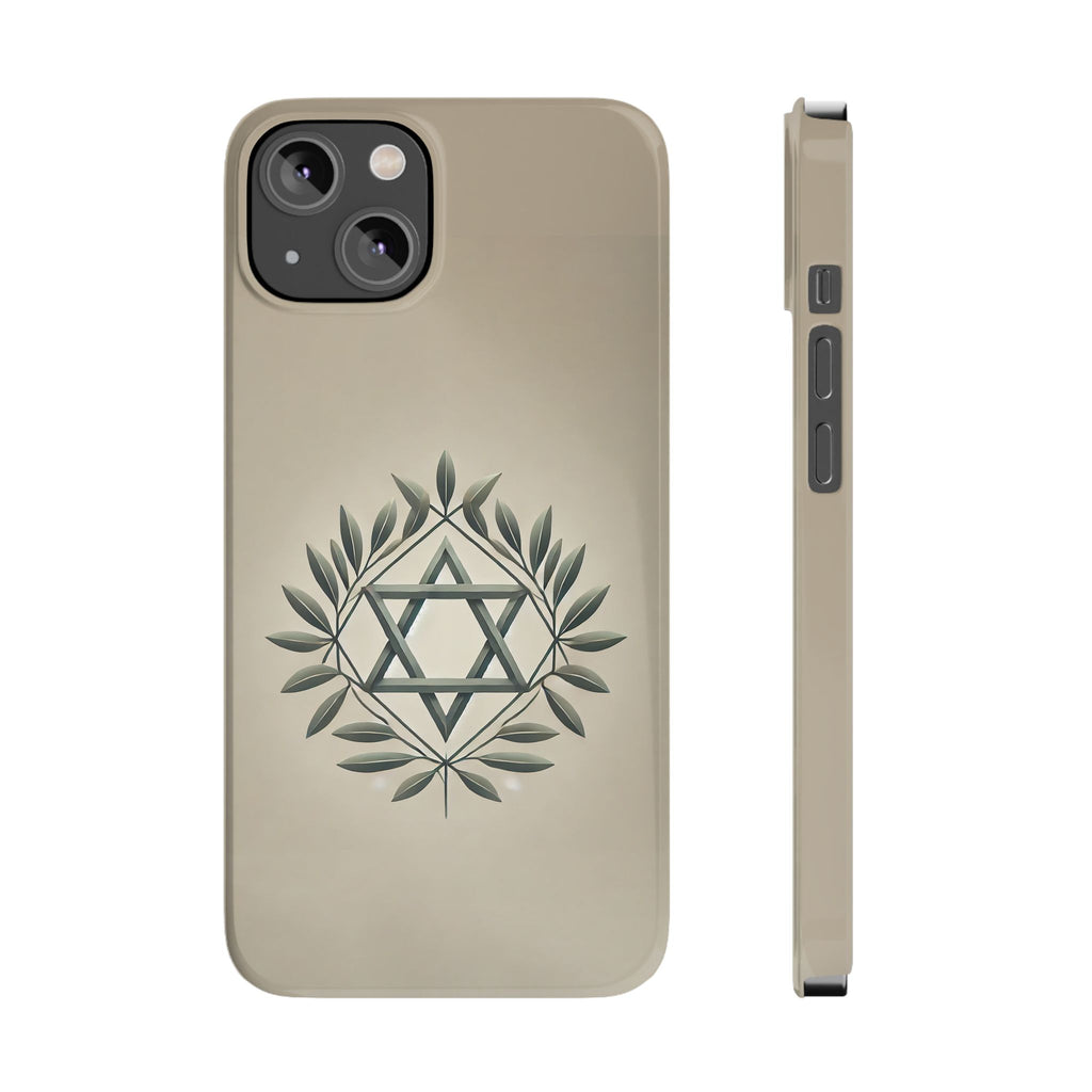 Olive and Star of David Slim Phone Cases - American Zionist