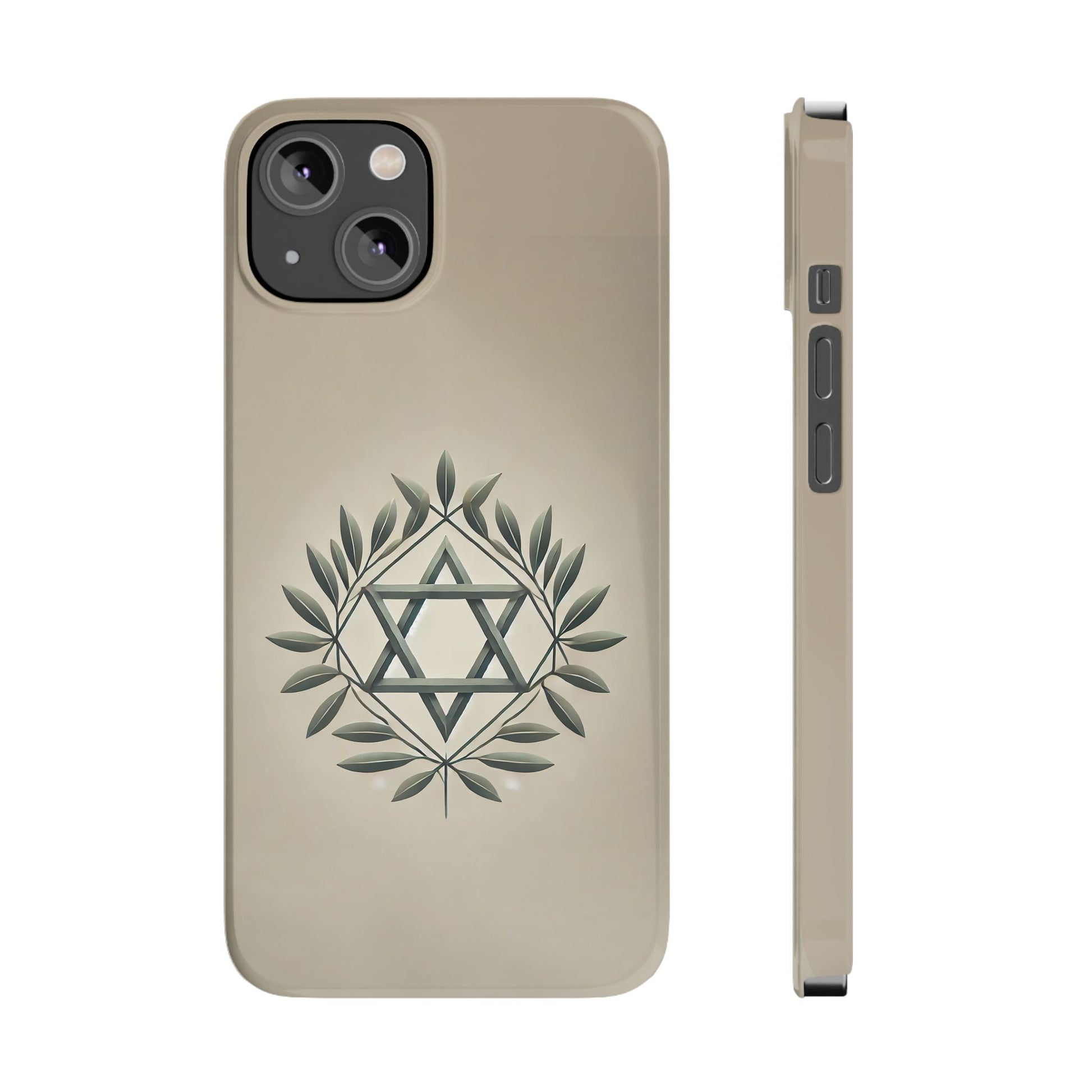 Olive and Star of David Slim Phone Cases - American Zionist