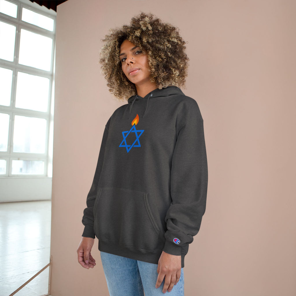 Fire Stars Of David Champion Hoodie - American Zionist