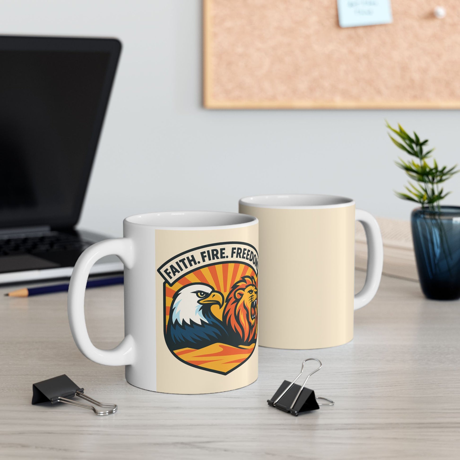 Lions Eagles Rise Ceramic Mug, (11oz, 15oz) - American Zionist