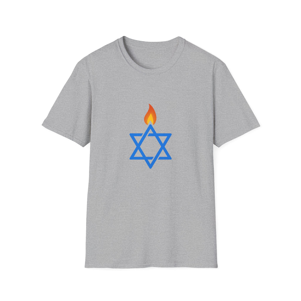 Fire Stars Of David Unisex Softstyle T-Shirt - American Zionist