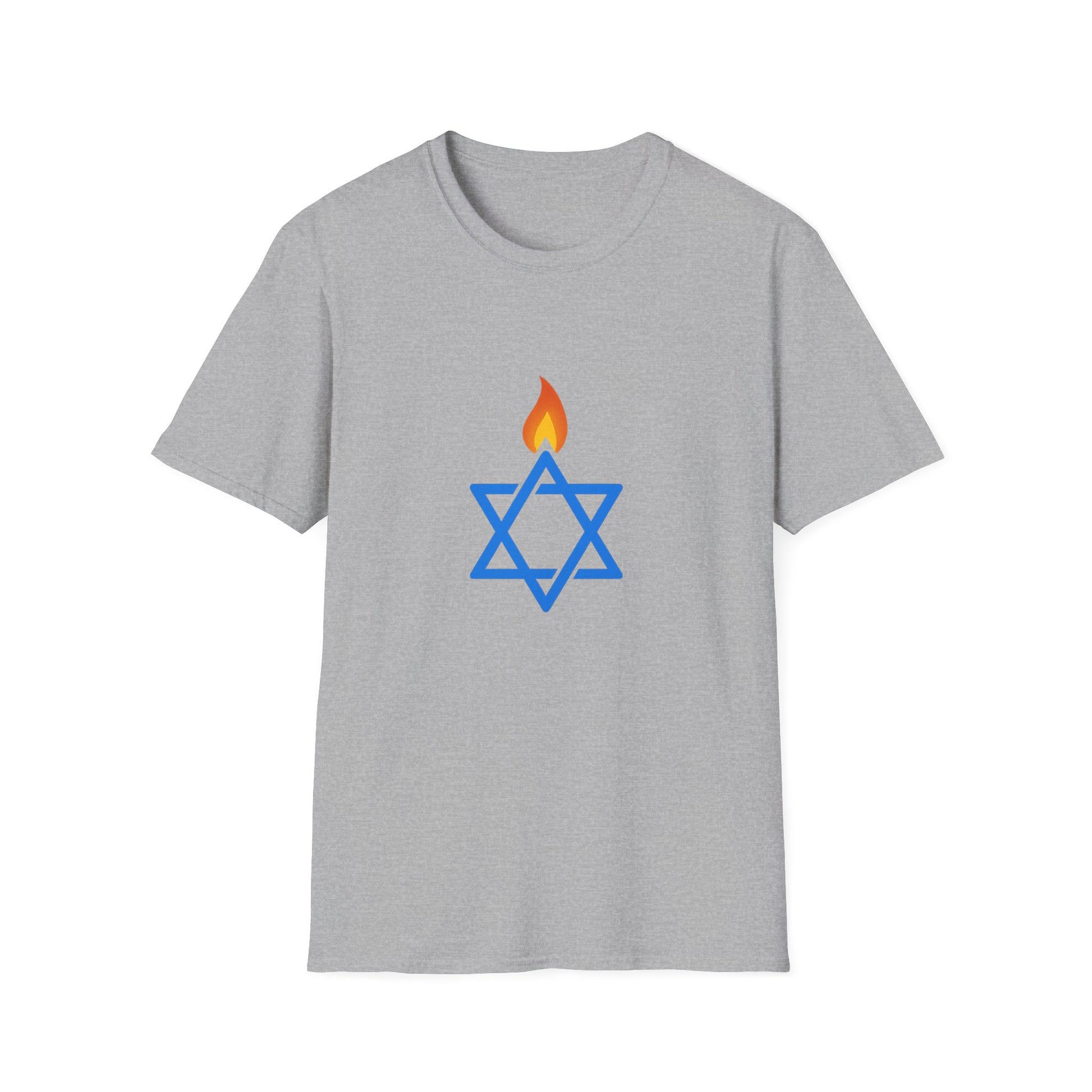 Fire Stars Of David Unisex Softstyle T-Shirt - American Zionist
