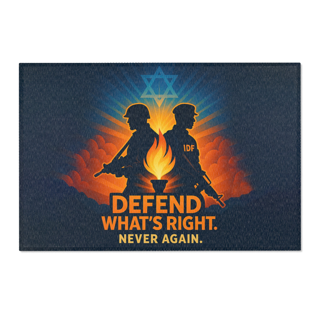 Defend Whats Right Area Rugs - American Zionist