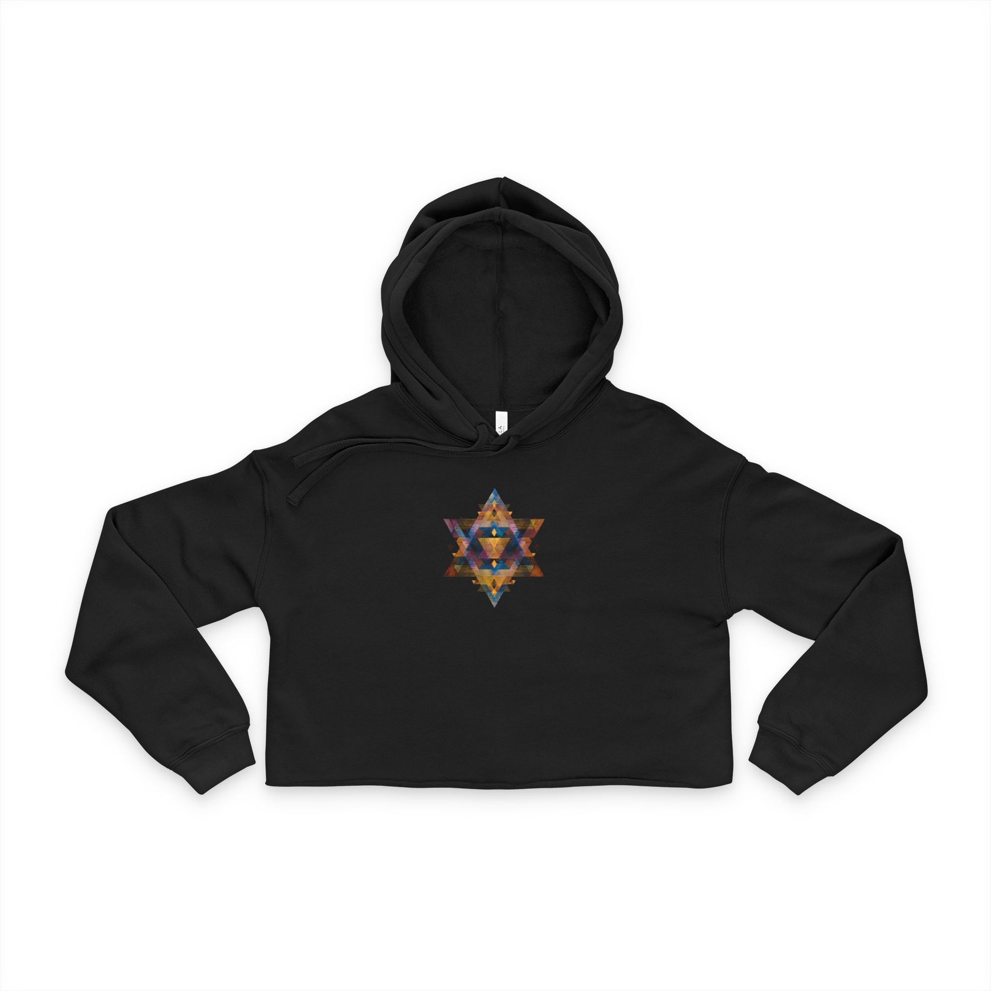 Star of David Geometric Women's Cropped Hoodie - American Zionist