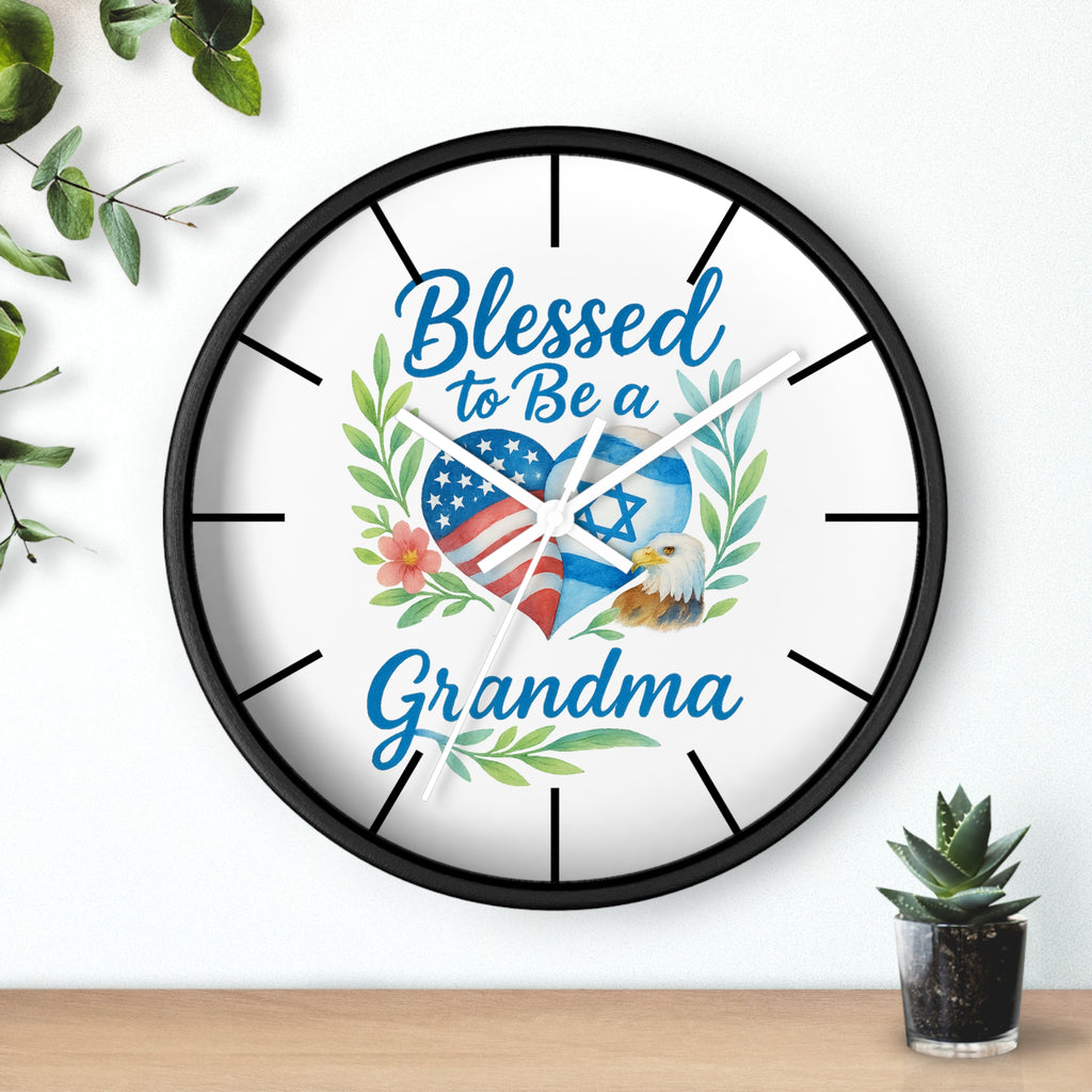 Blessed To Be A Grandma Wall Clock - American Zionist