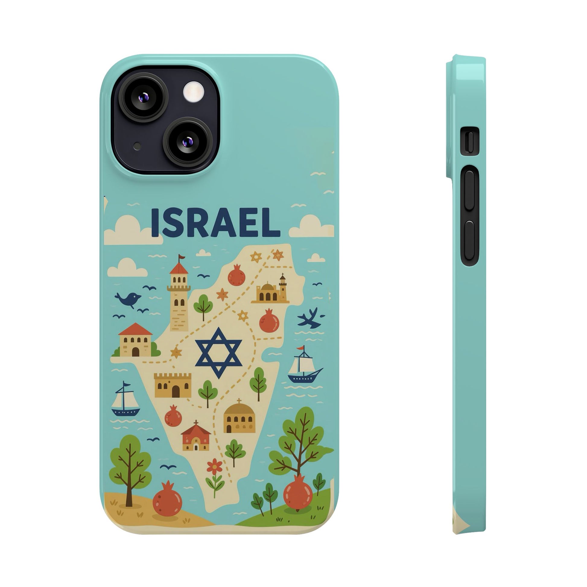 Map of Israel Slim Phone Cases - American Zionist