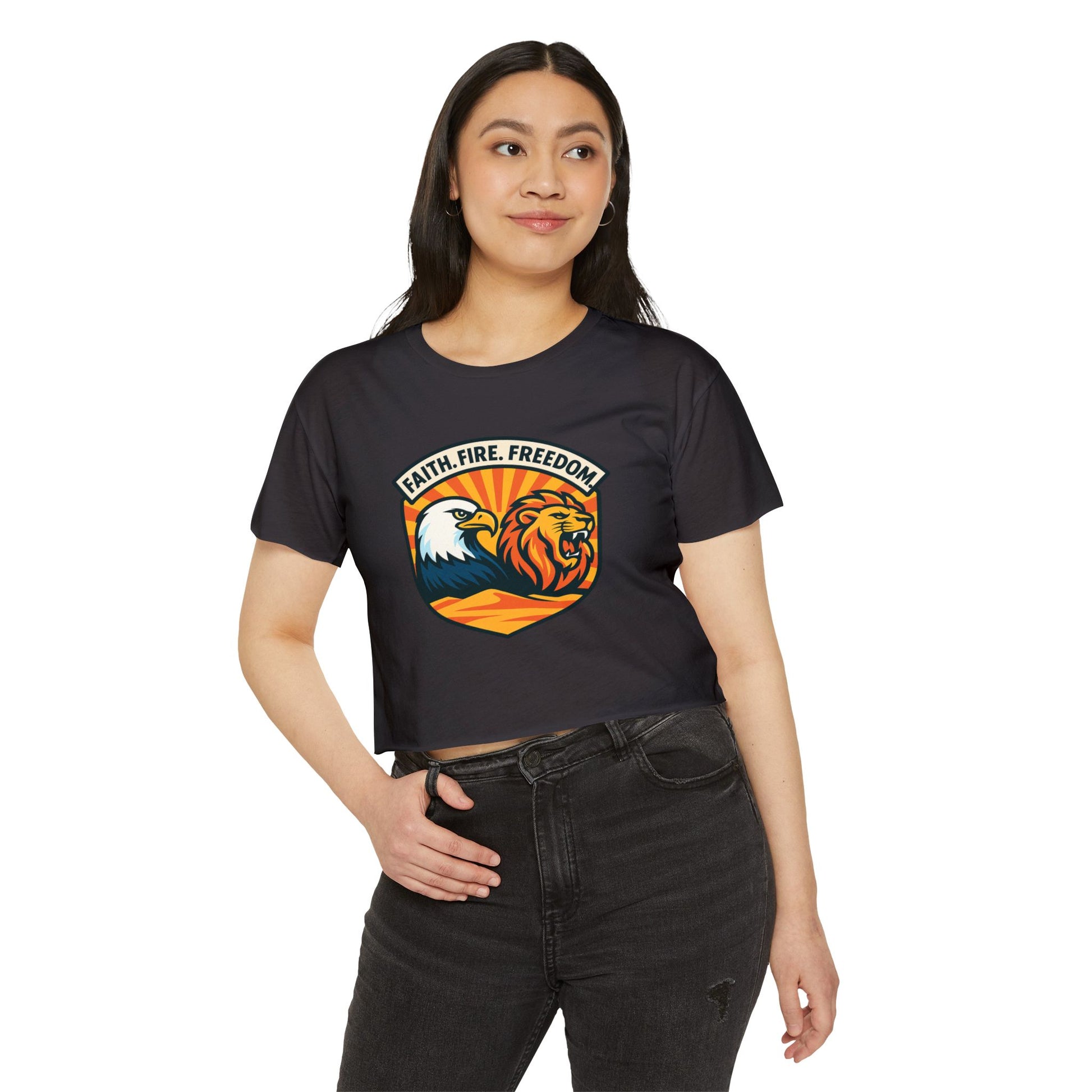 Lions Eagles Rise Women's Festival Crop Top - American Zionist