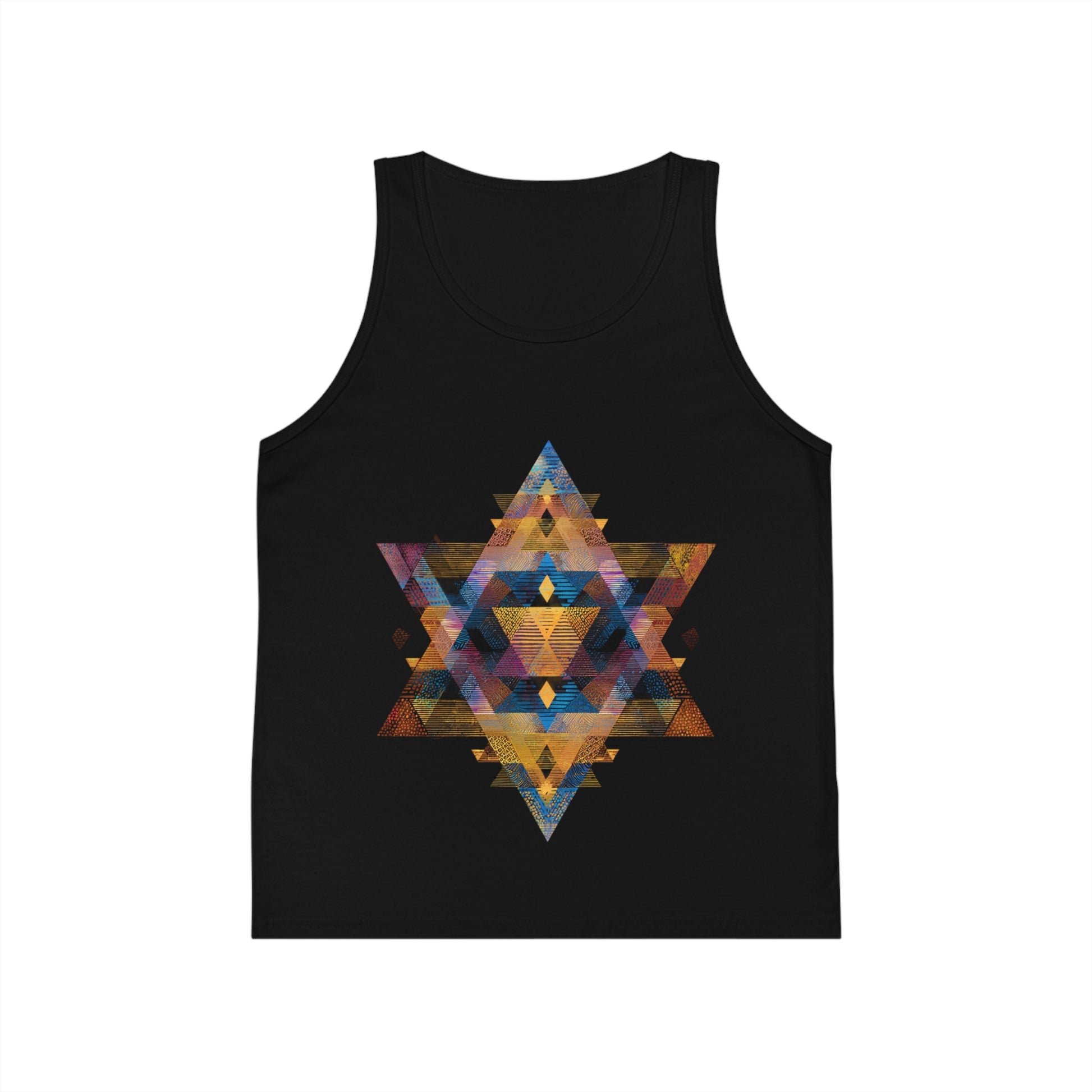 Star of David Geometric Kid's Jersey Tank Top - American Zionist
