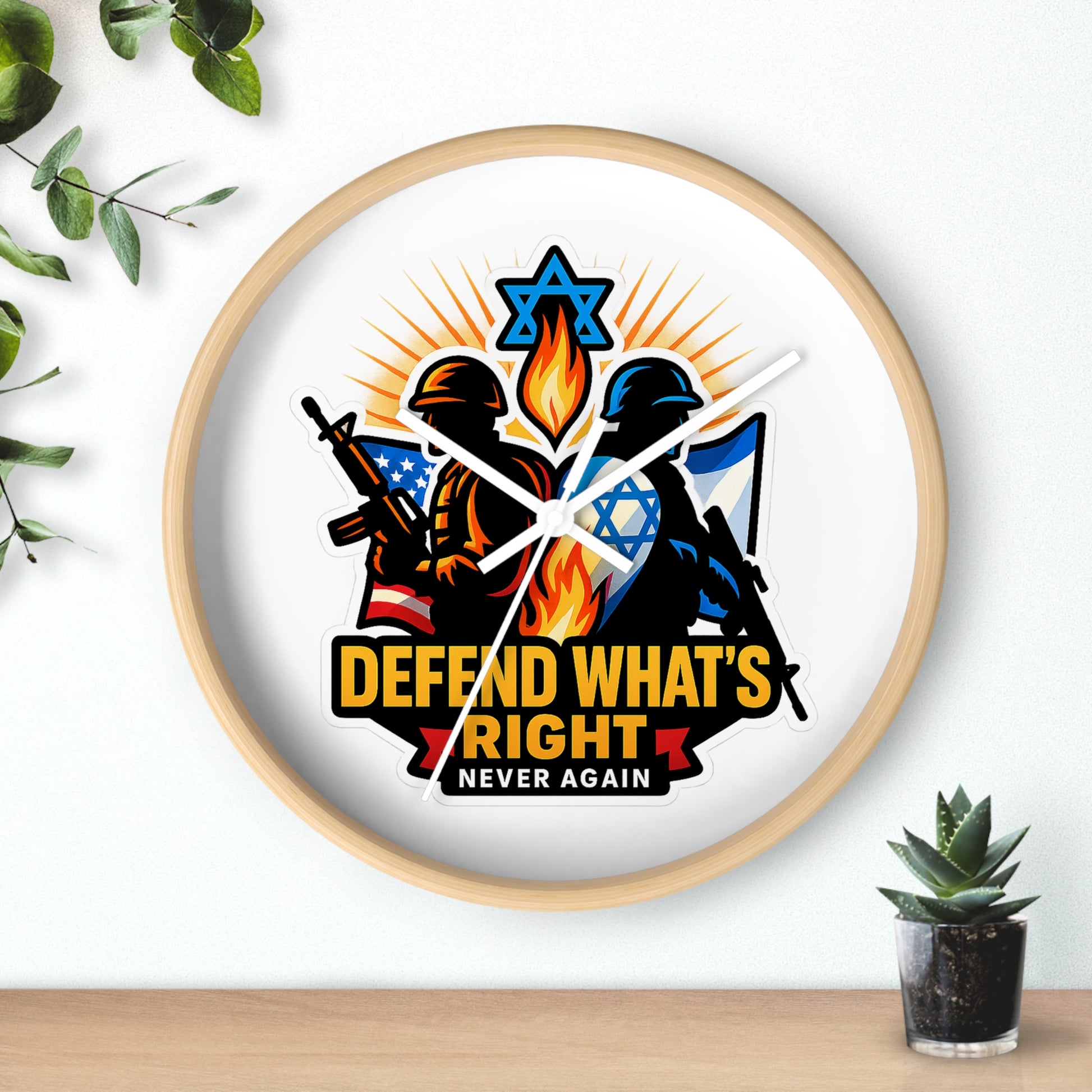 Defend Whats Right Wall Clock - American Zionist