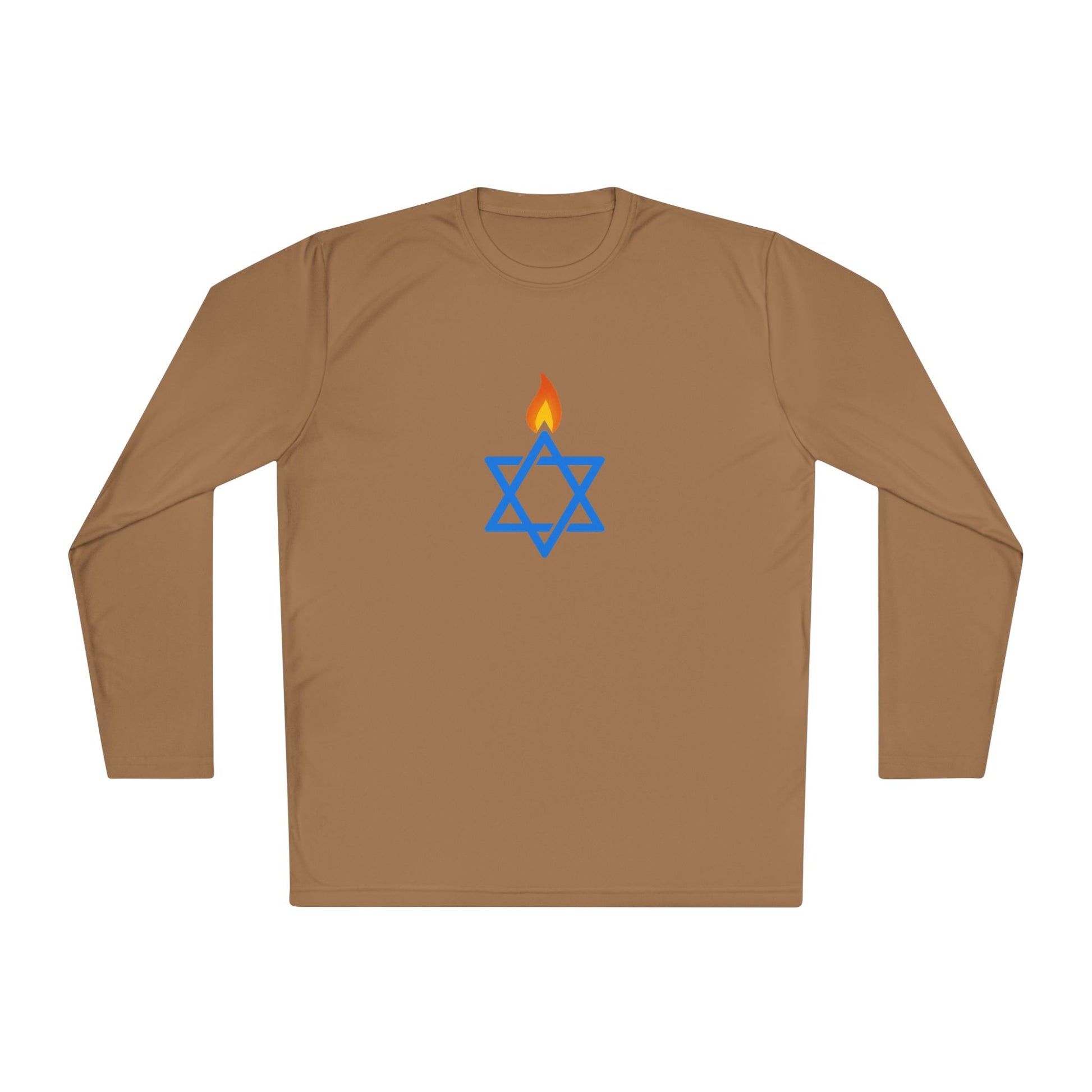 Fire Stars Of David Unisex Lightweight Long Sleeve Tee - American Zionist