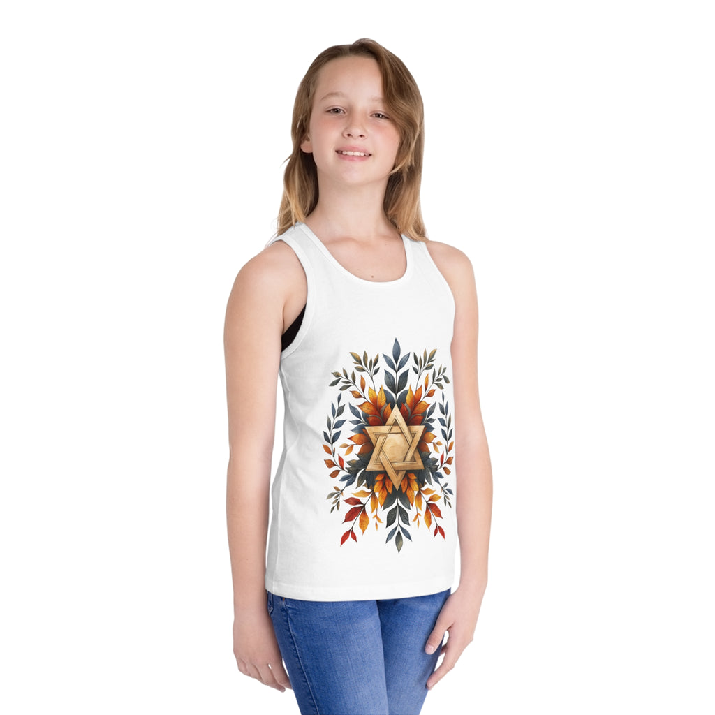 Star of David Wreath Kid's Jersey Tank Top - American Zionist
