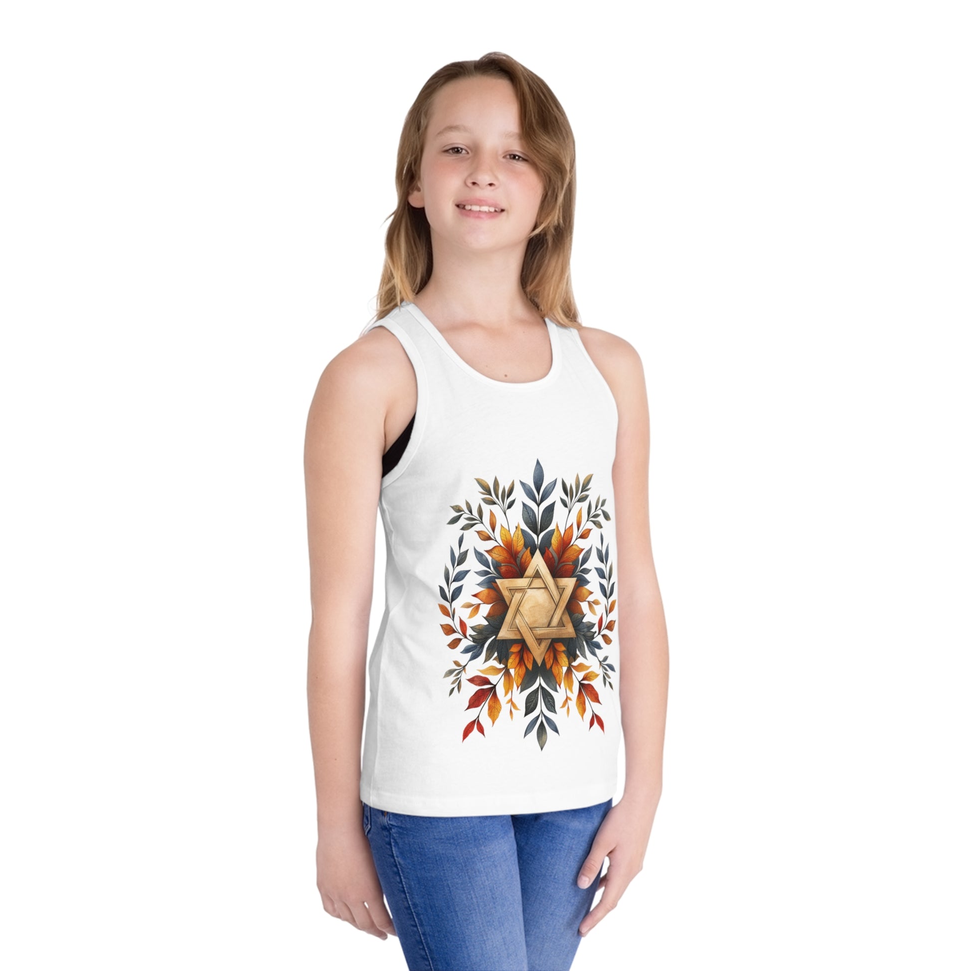 Star of David Wreath Kid's Jersey Tank Top - American Zionist