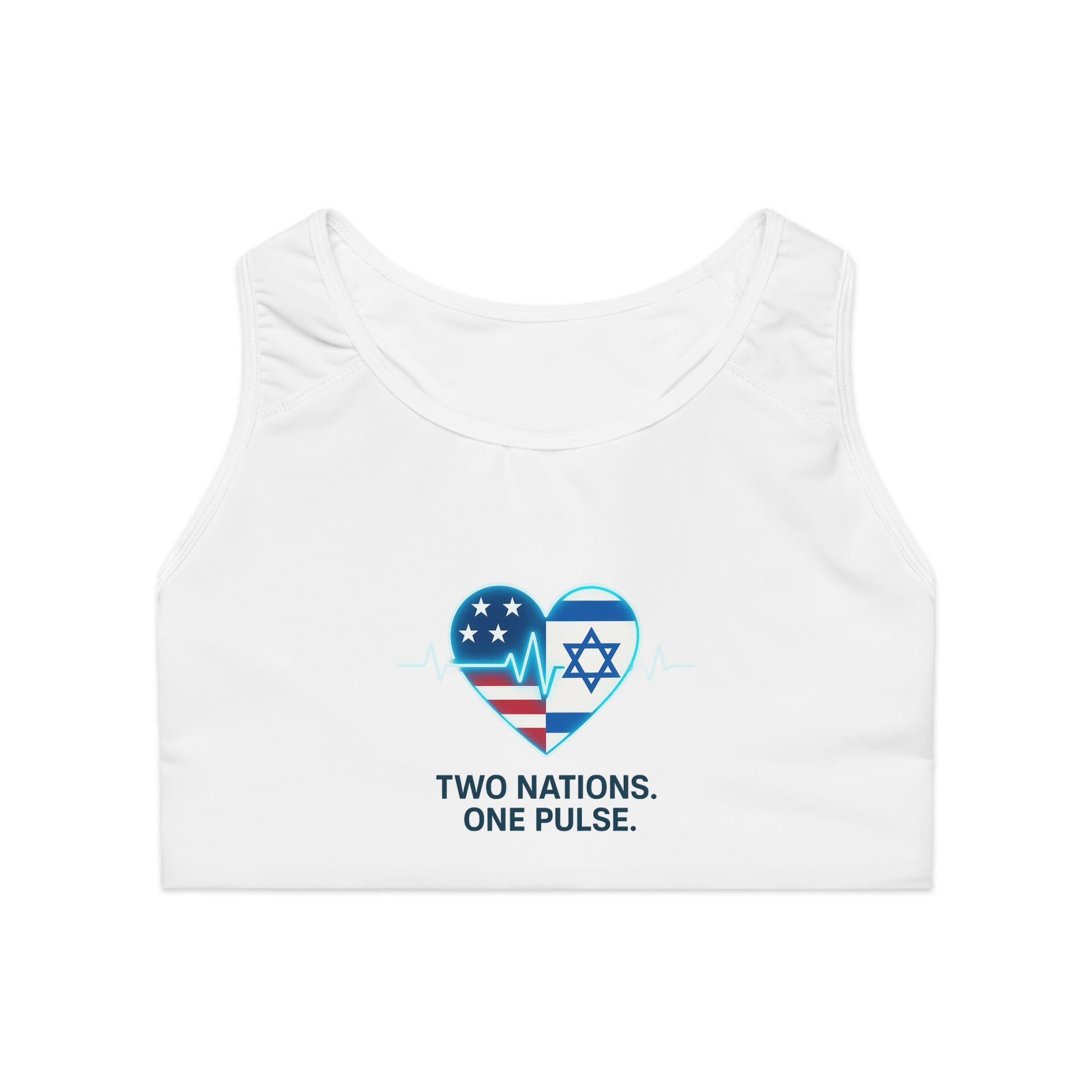 Two Nations One Pulse Sports Bra (AOP) - American Zionist