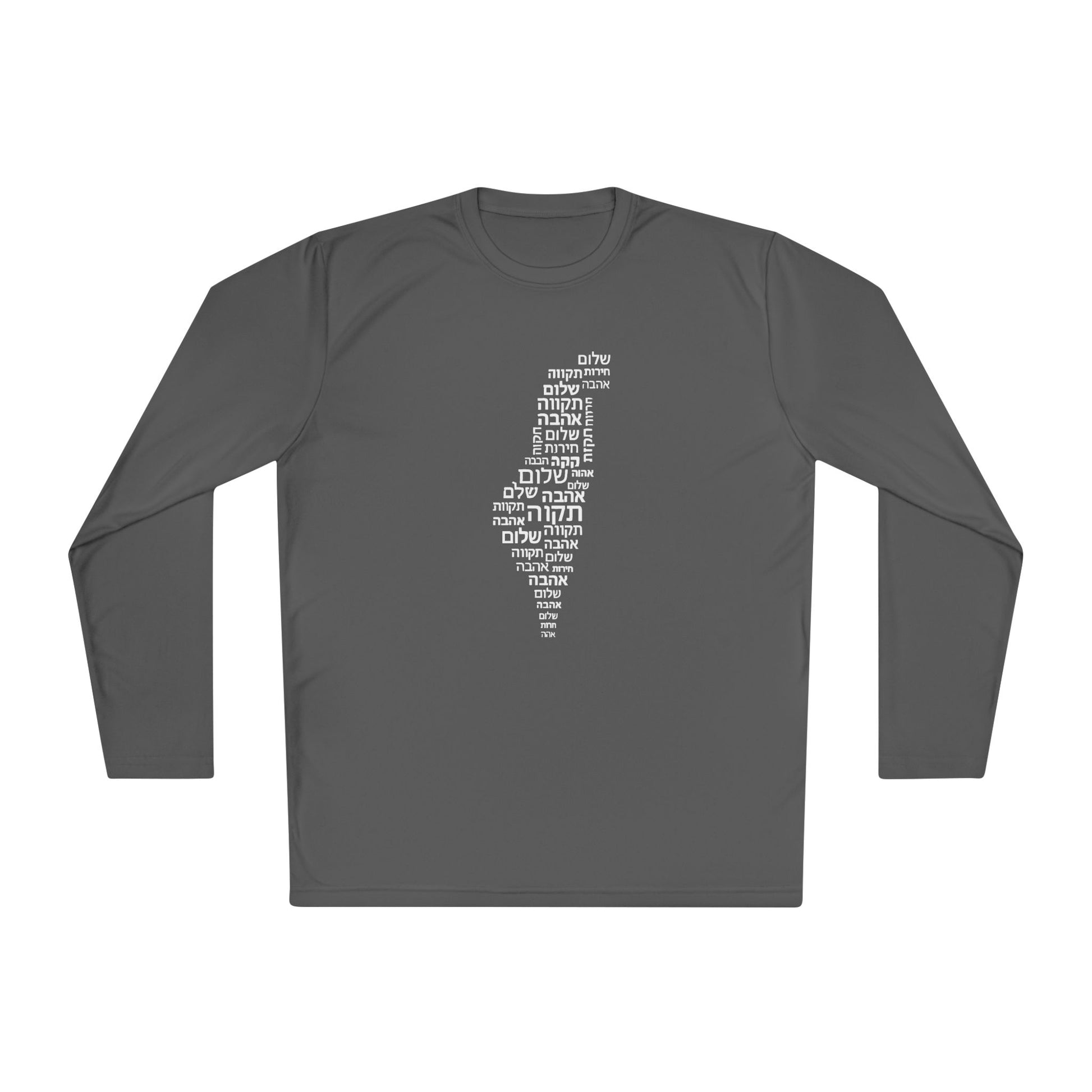 Hebrew Letters Unisex Lightweight Long Sleeve Tee - American Zionist
