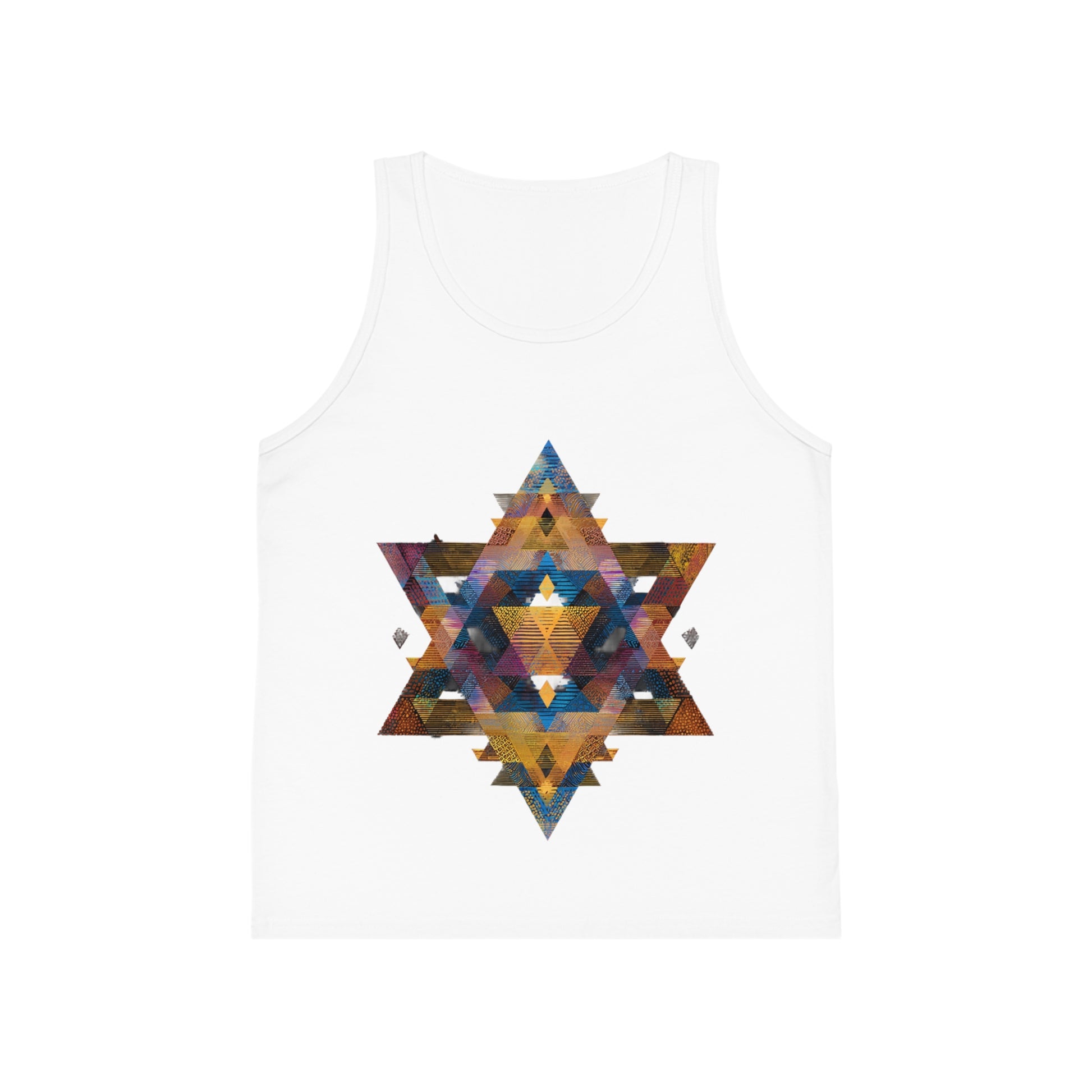 Star of David Geometric Kid's Jersey Tank Top - American Zionist