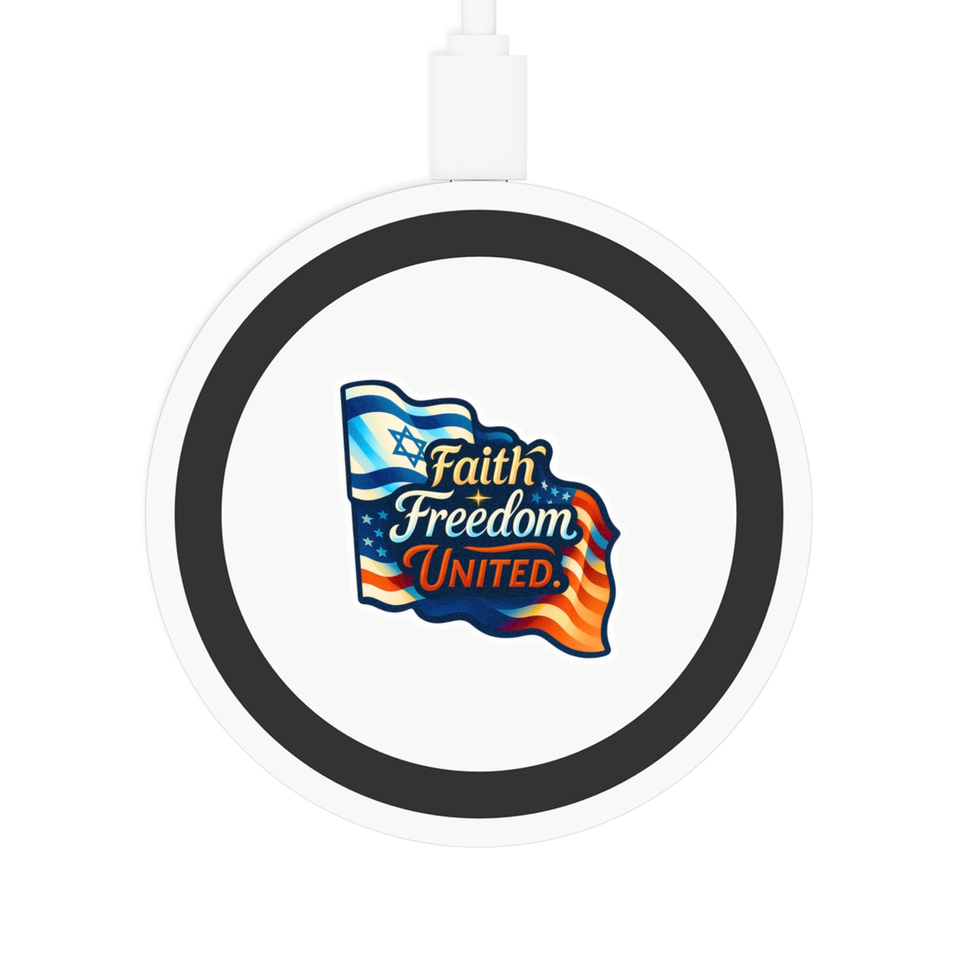 Faith Freedom United Quake Wireless Charging Pad - American Zionist
