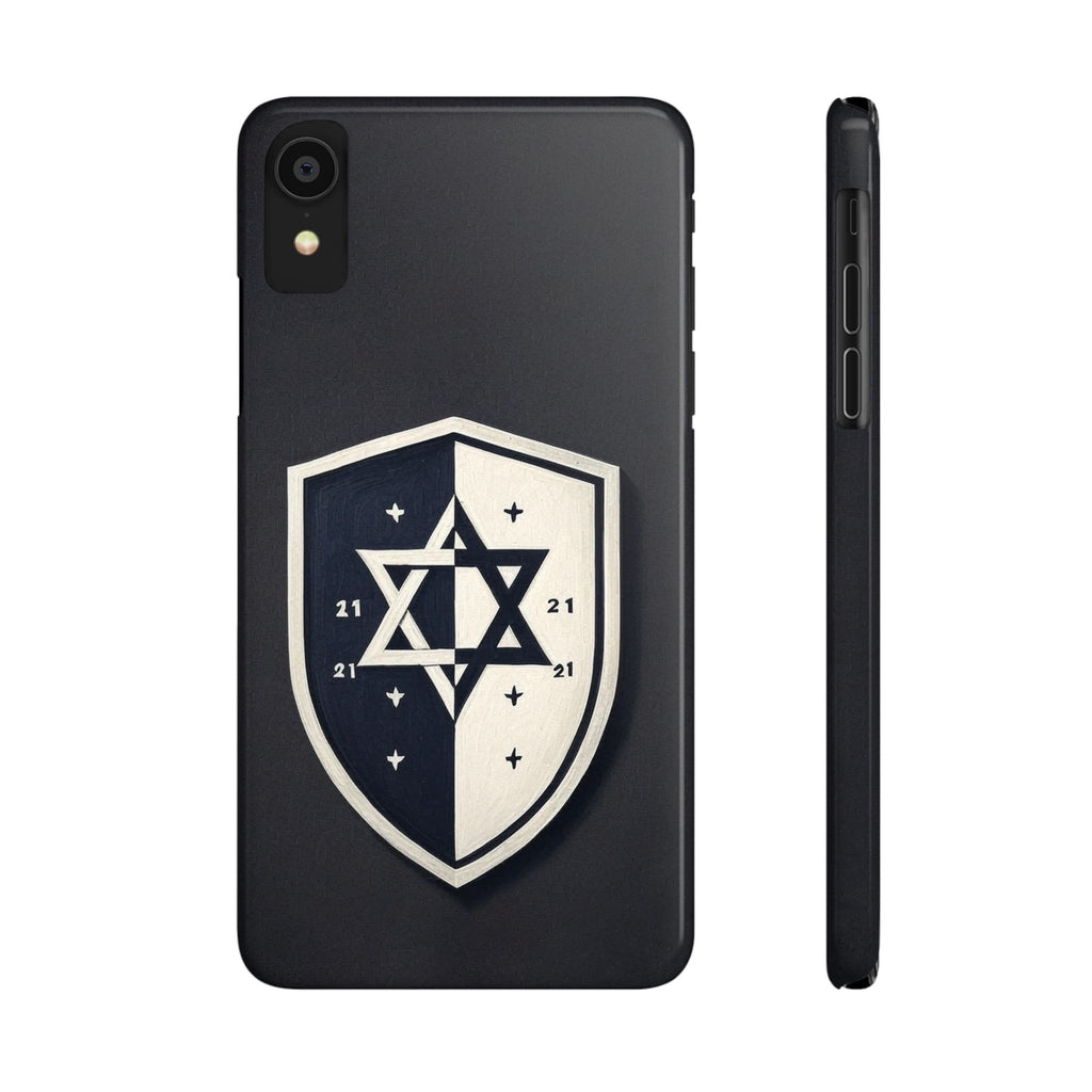 Black and White Shield Slim Phone Cases - American Zionist