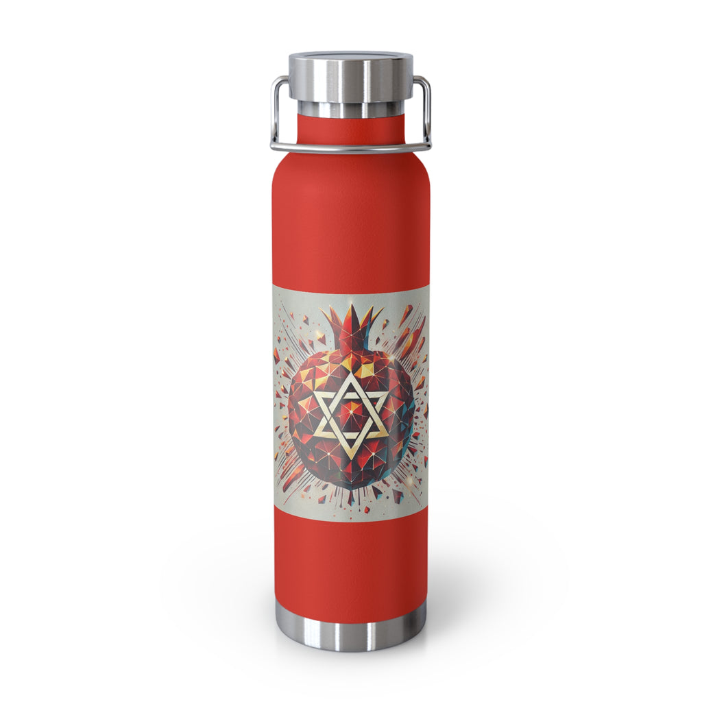Pomegranate Star of David Copper Vacuum Insulated Bottle, 22oz - American Zionist