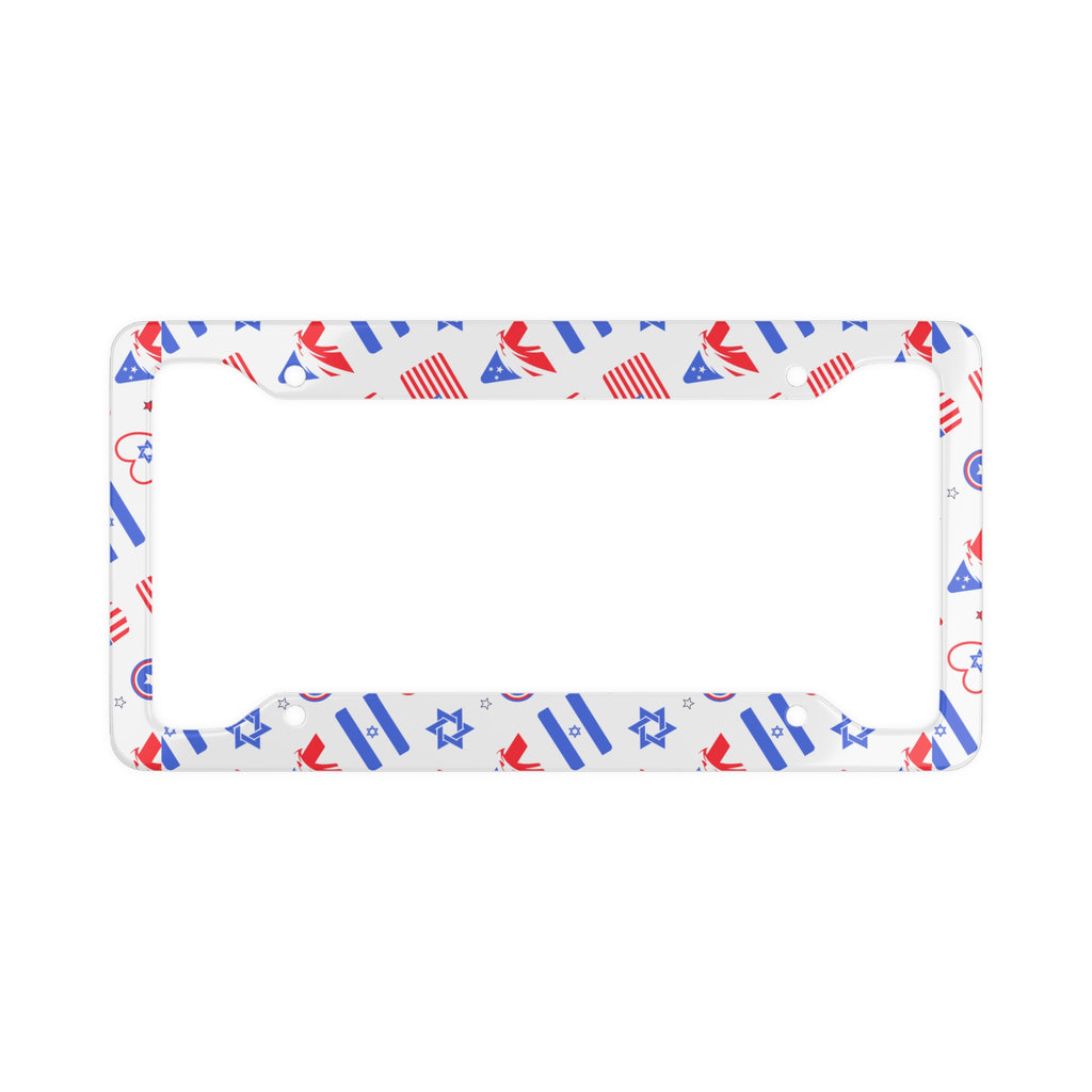 Zionist Heart Pattern License Plate Frame - American Zionist