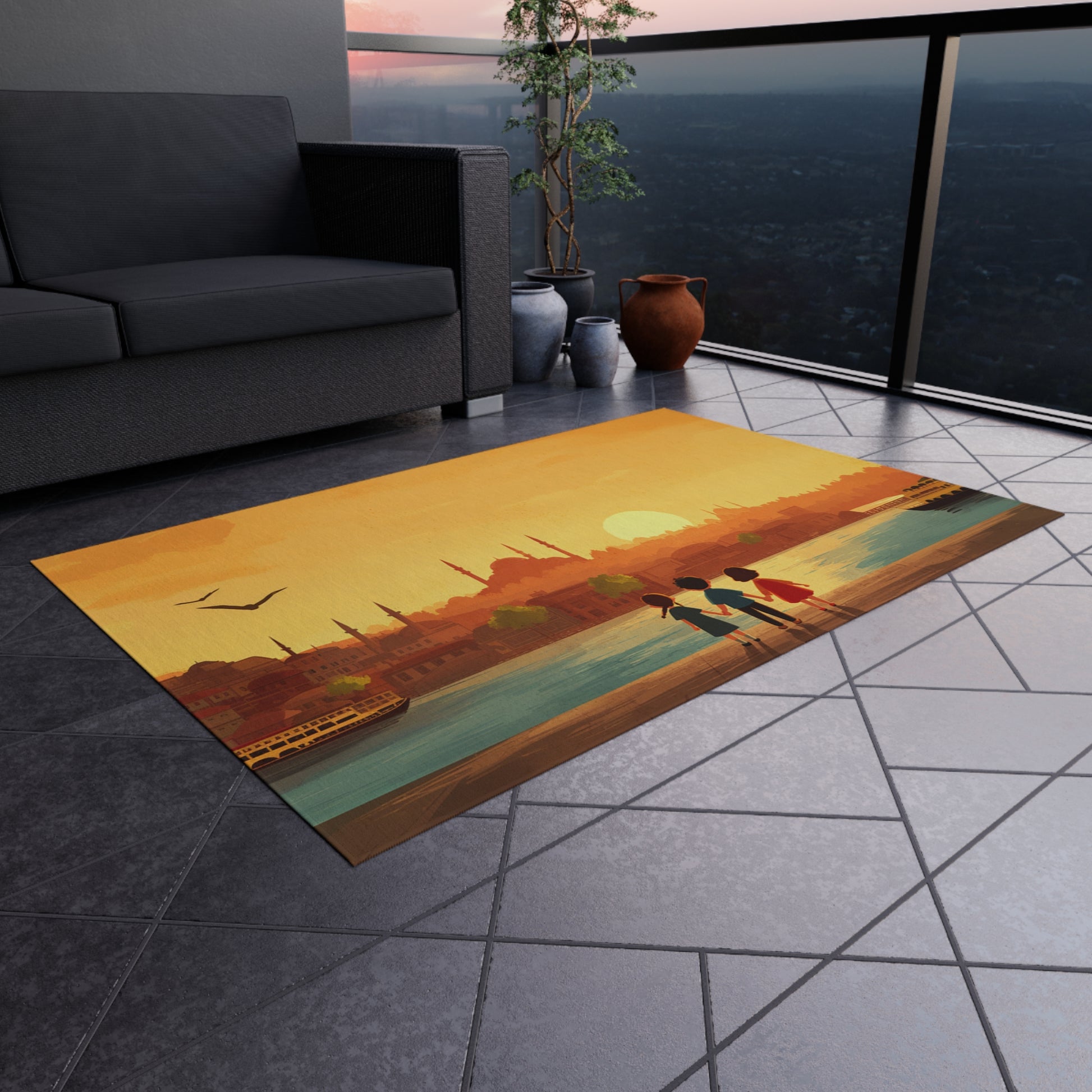 Kids by the Bay Outdoor Rug - American Zionist