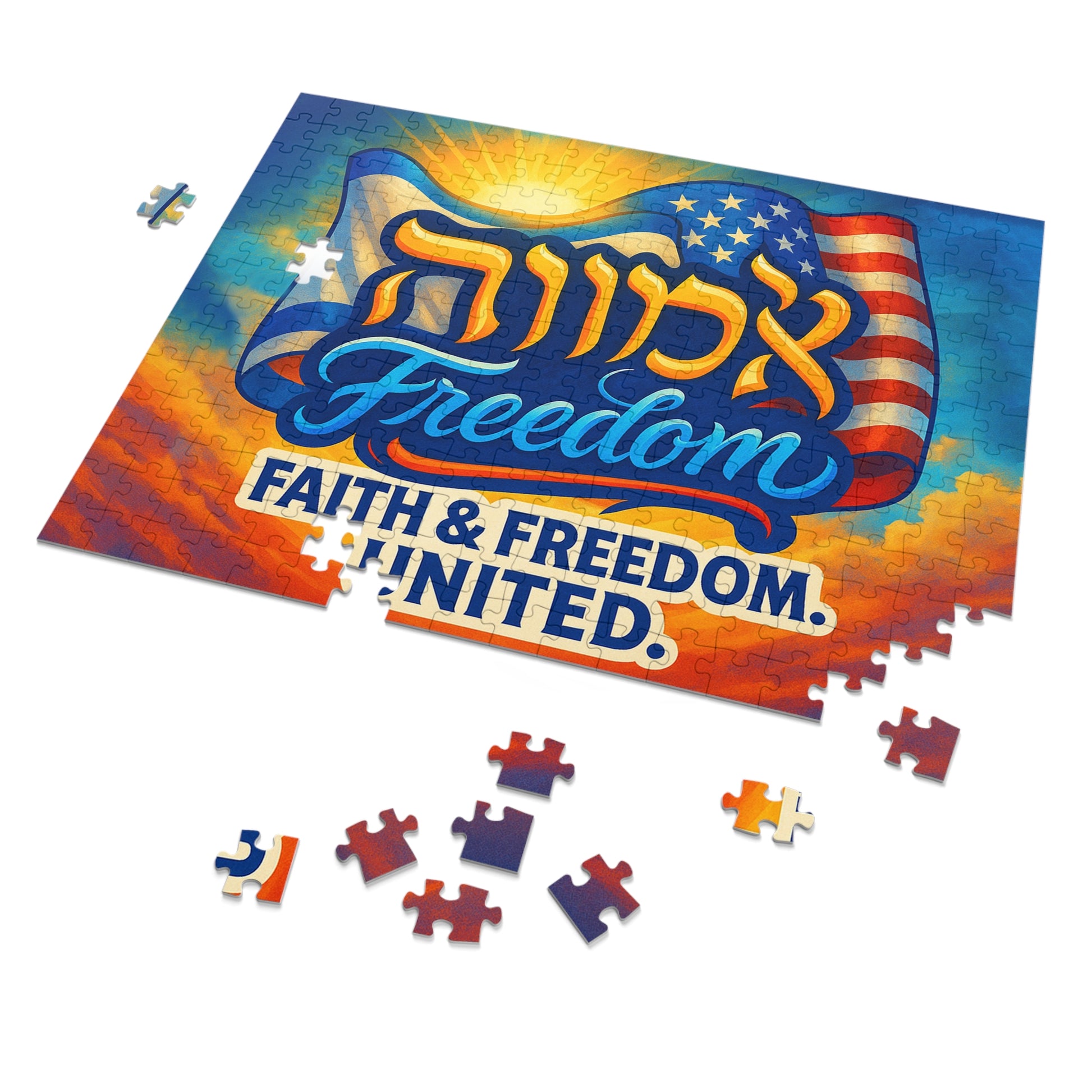 Faith Freedom United Jigsaw Puzzle with Tin - American Zionist