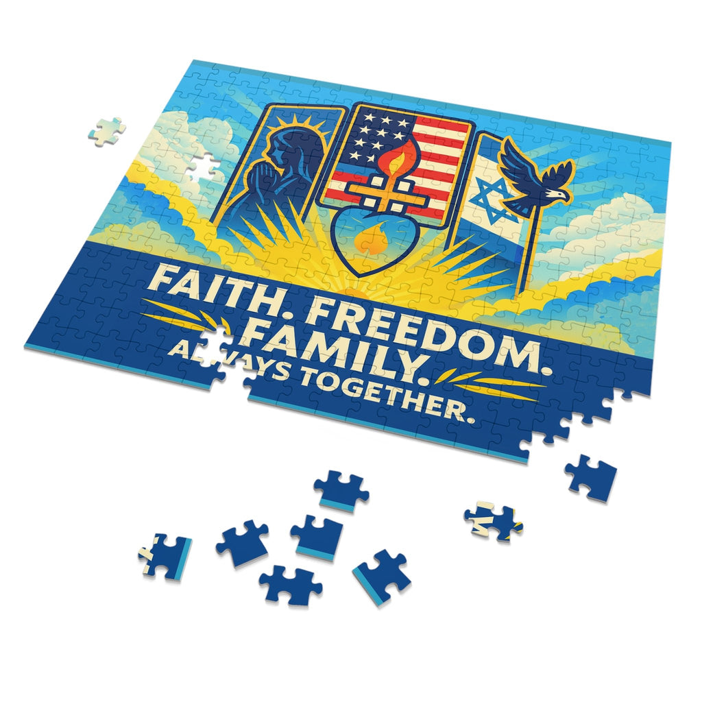 Guided By Faith's Flame Jigsaw Puzzle with Tin - American Zionist