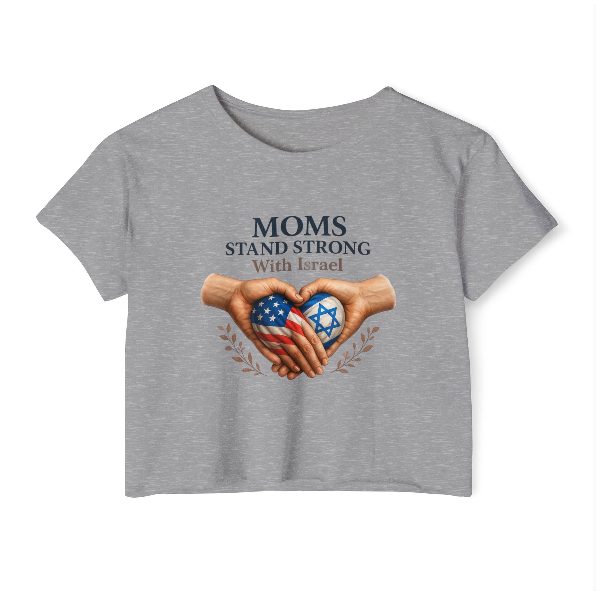 Mom Stand Strong Women's Festival Crop Top - American Zionist