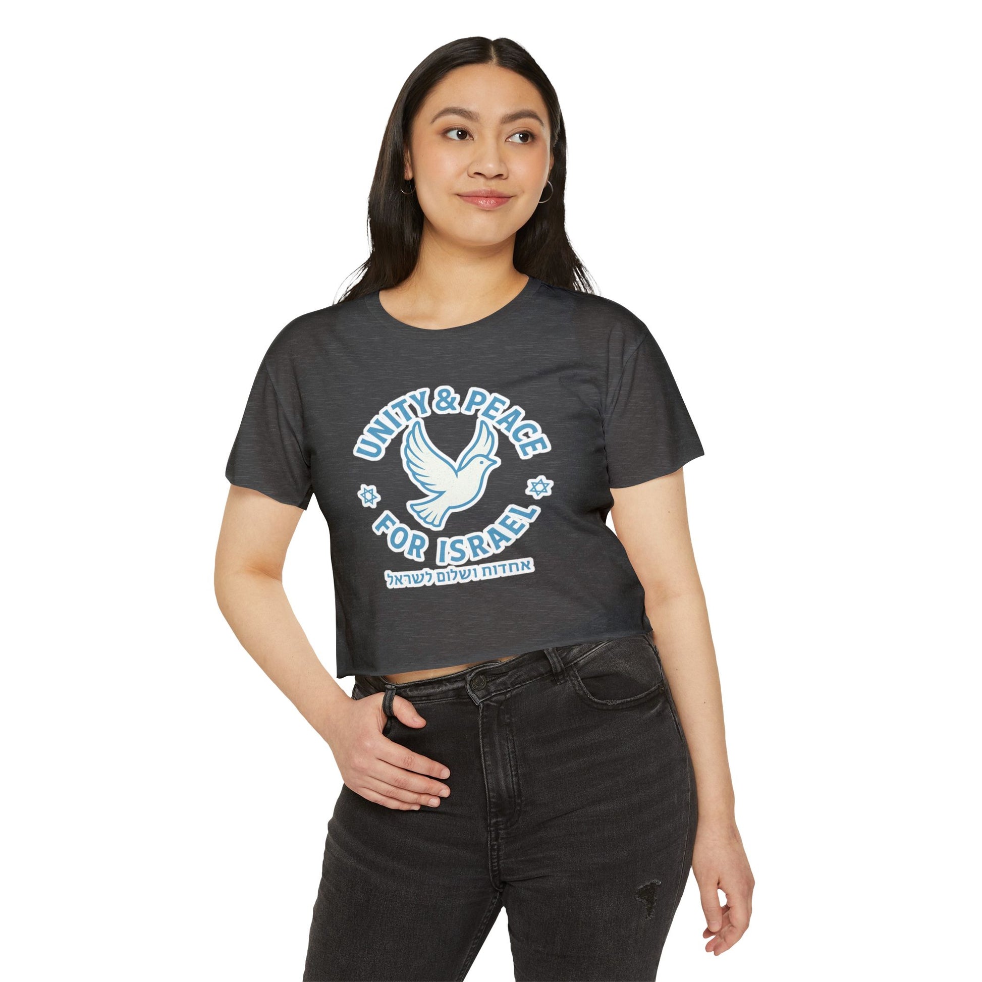 Unity Peace For Israel Women's Festival Crop Top - American Zionist