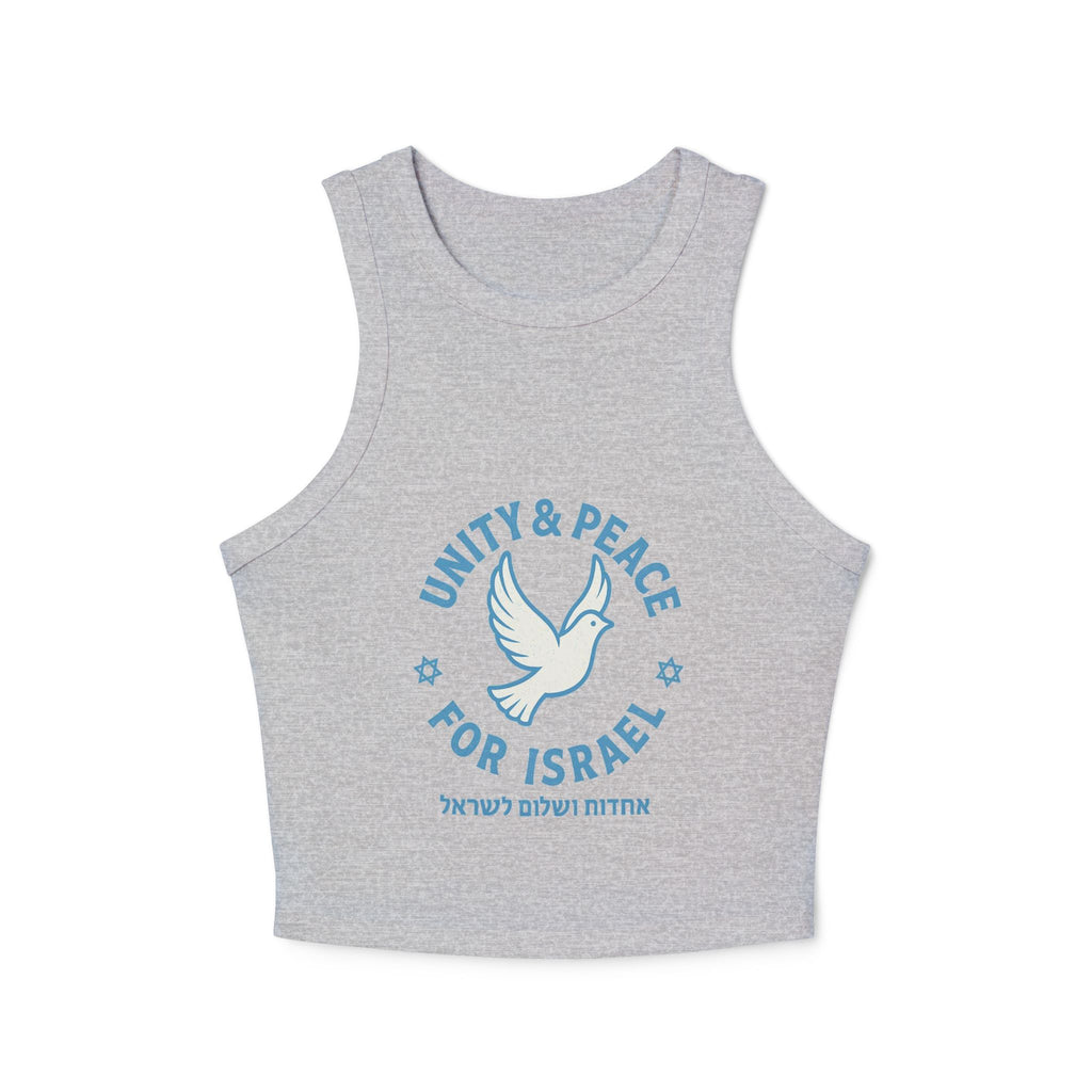 Unity Peace For Israel Women's Micro Rib Racer Tank Top - American Zionist