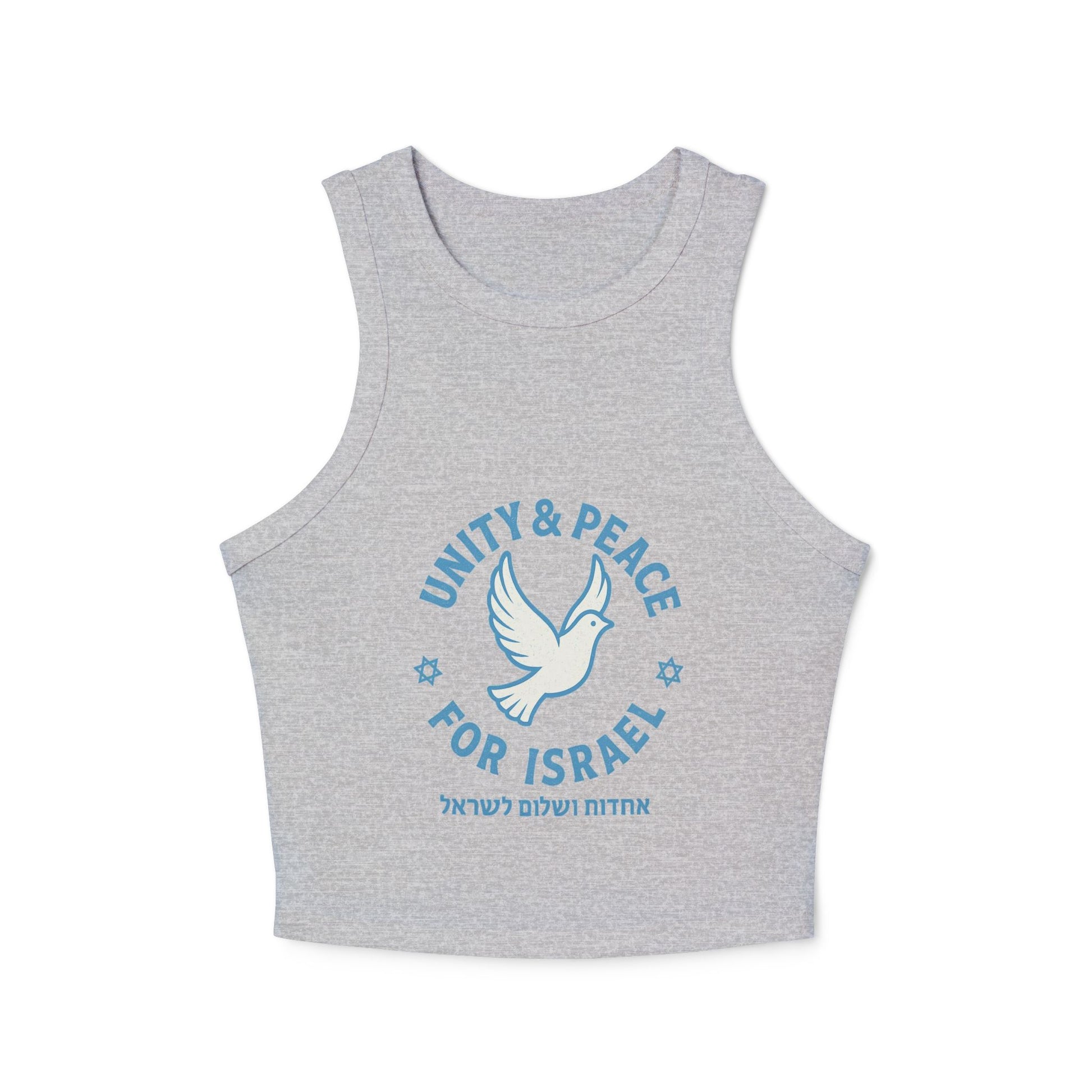 Unity Peace For Israel Women's Micro Rib Racer Tank Top - American Zionist