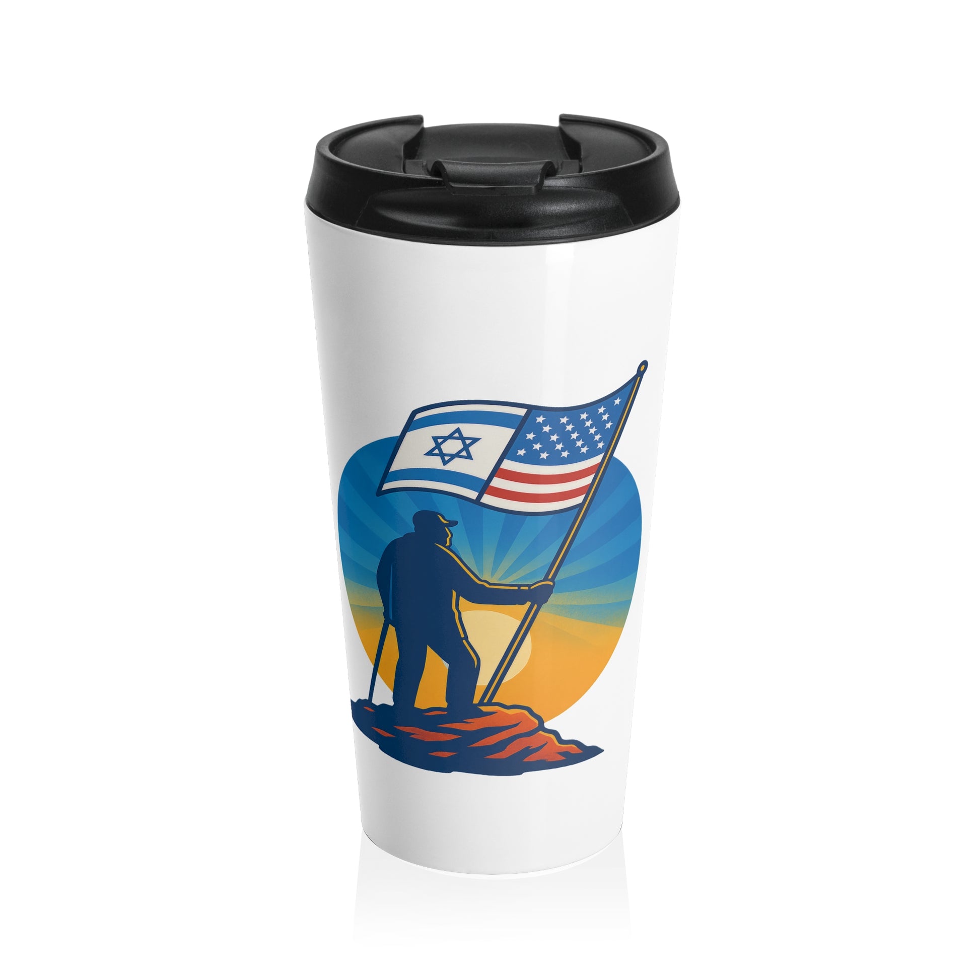 Grandpa Stands Tall Stainless Steel Travel Mug - American Zionist