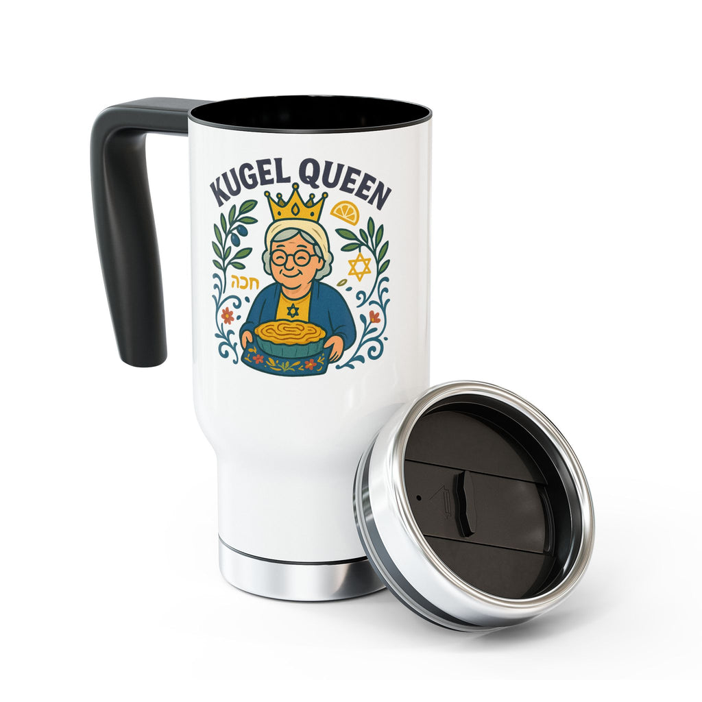 Kugel Queen Travel Mug with Handle 14oz - American Zionist