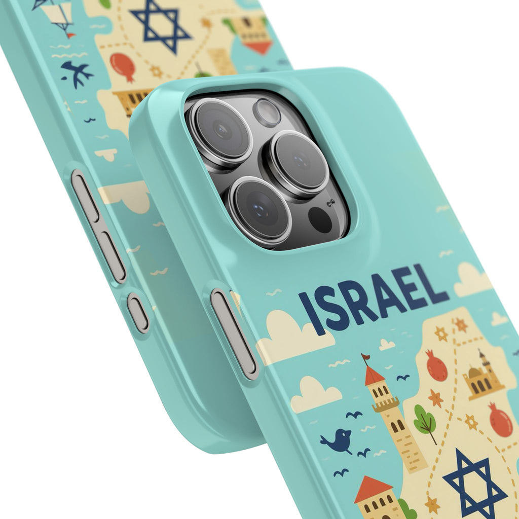 Map of Israel Slim Phone Cases - American Zionist