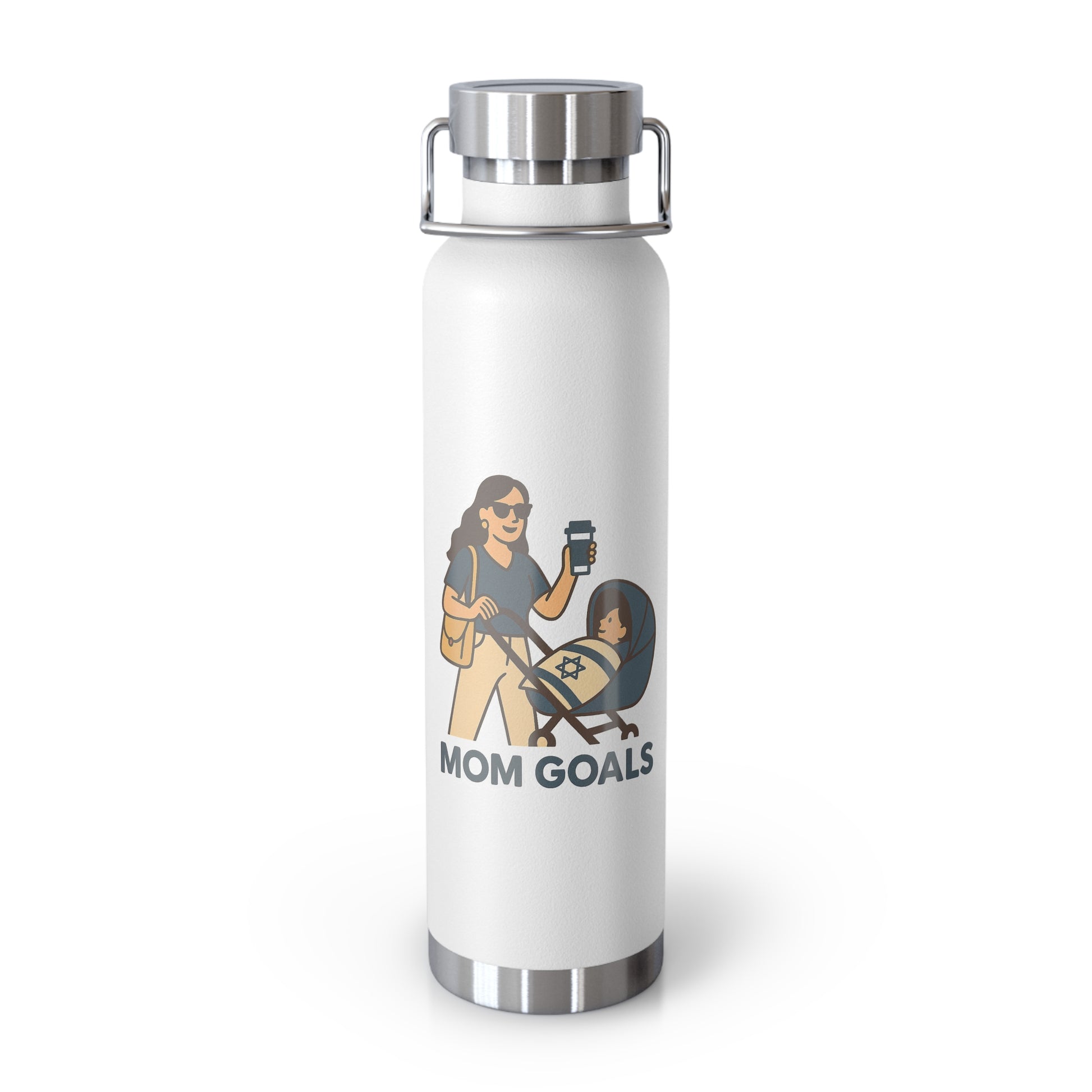 Mom Goals Copper Vacuum Insulated Bottle, 22oz - American Zionist